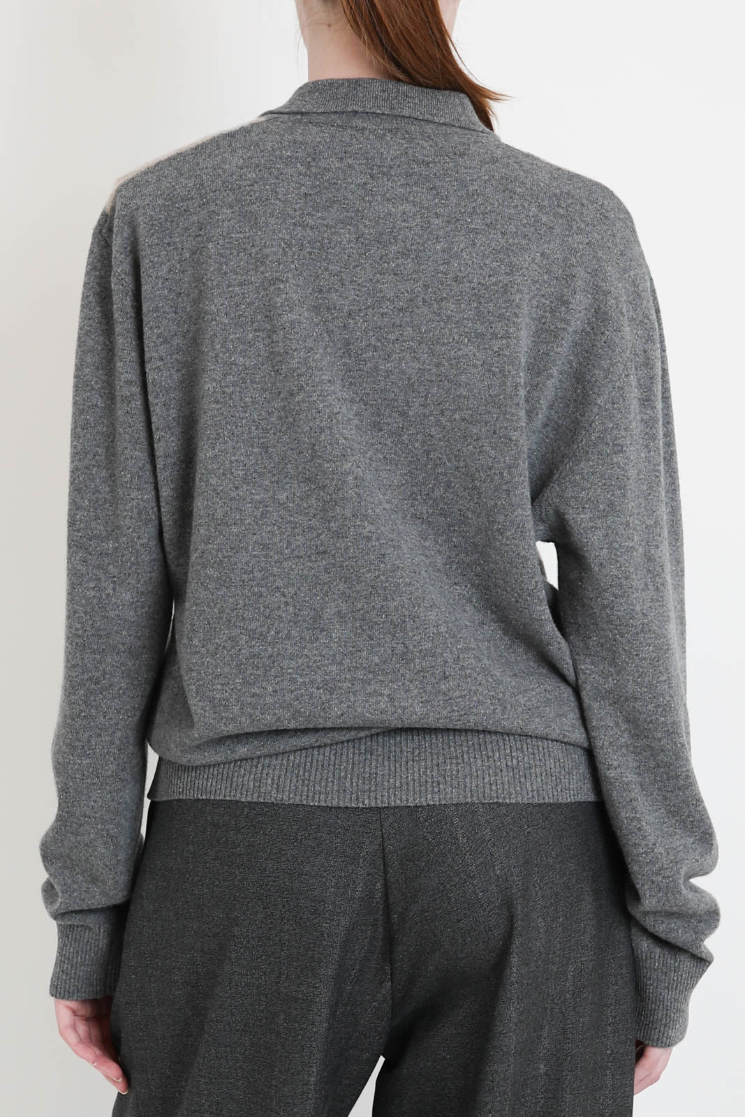 Rohe, Pullover Argyle Mouliné in Grey/Oat Check