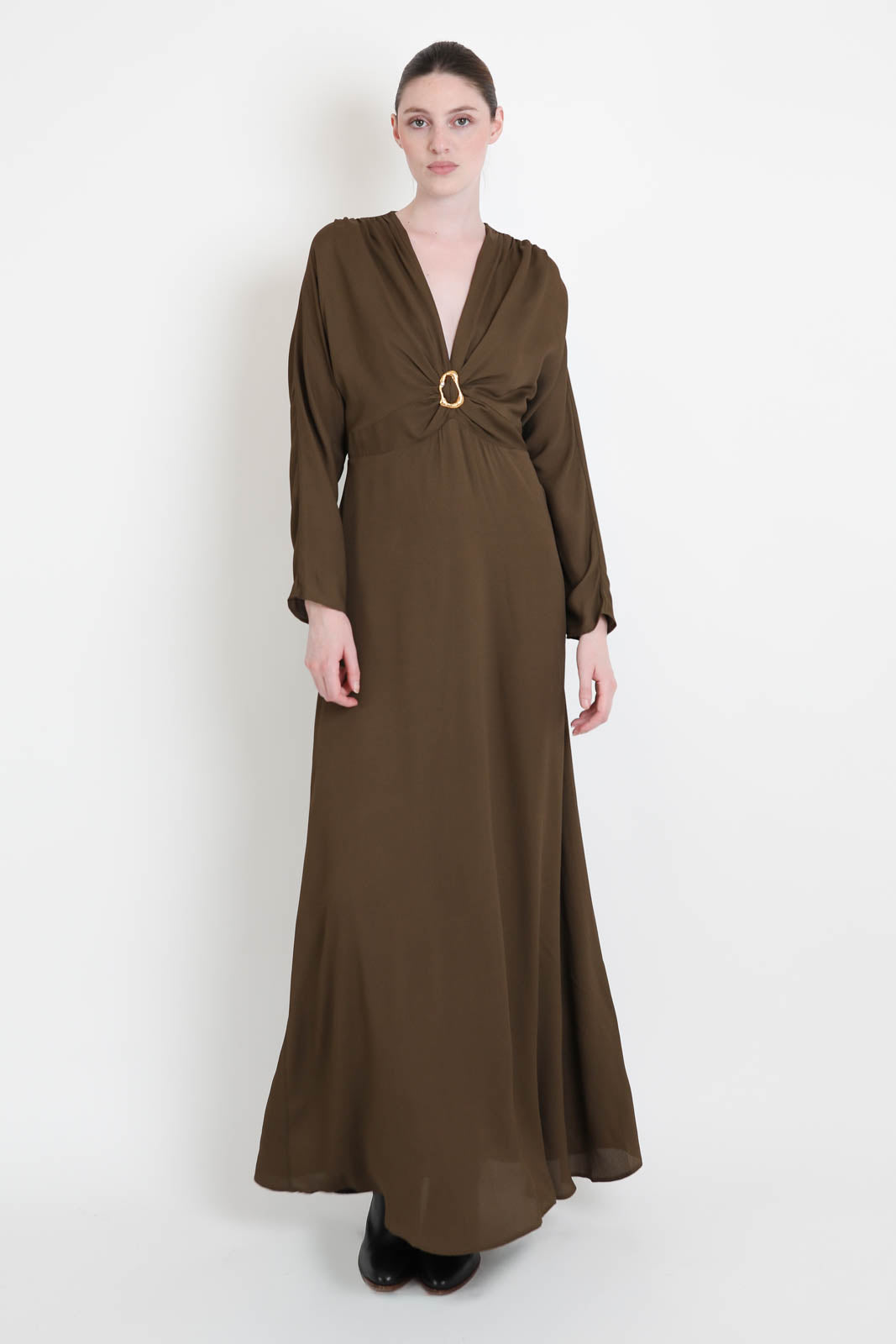 Forte-Forte, robe en soie mélangée, couleur Oud