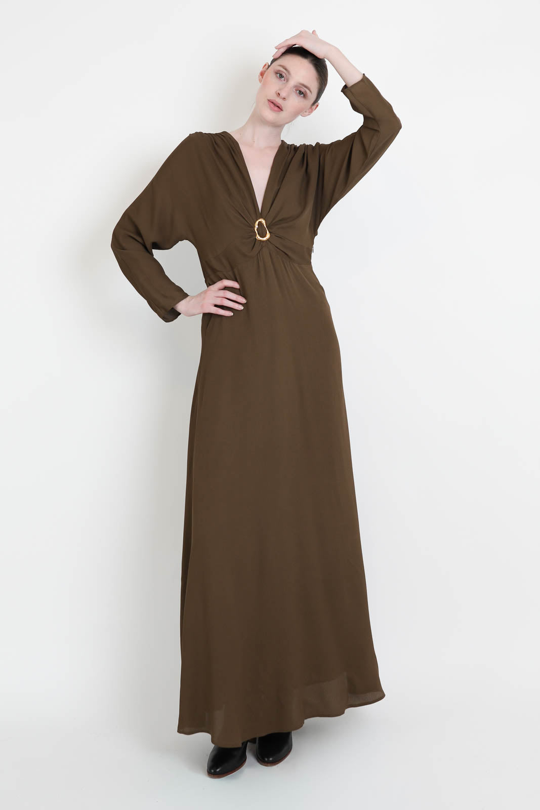 Forte-Forte, robe en soie mélangée, couleur Oud