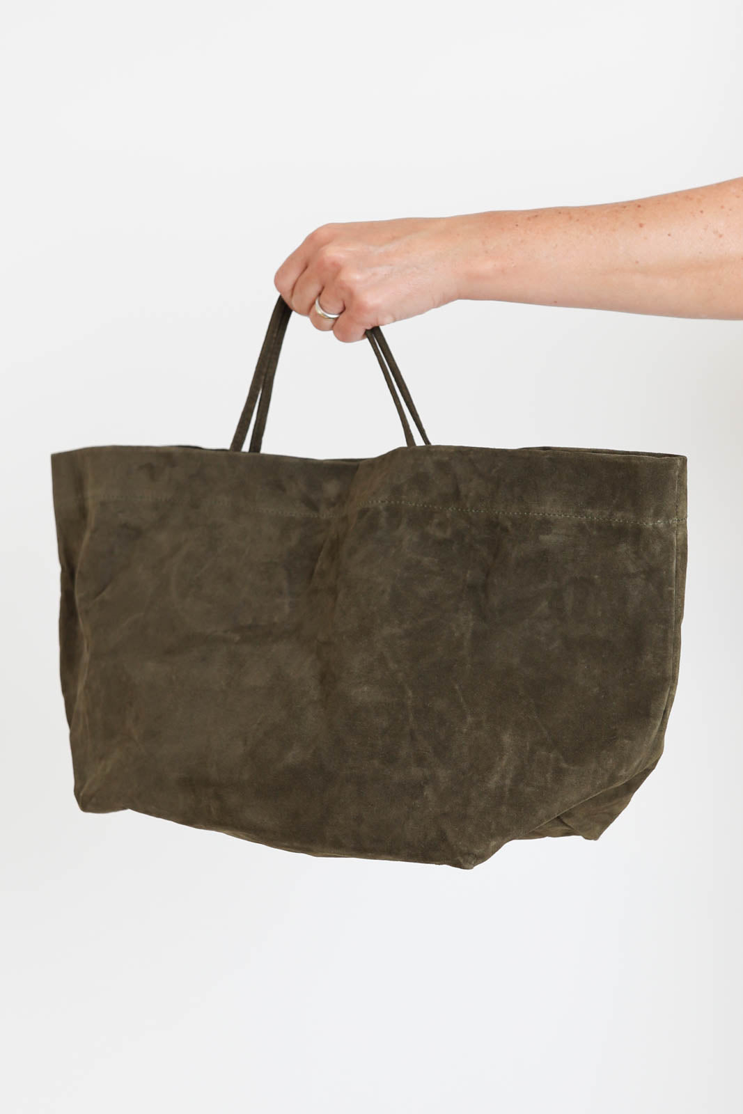 Zilla, Tasche Leather Basket in Oliva