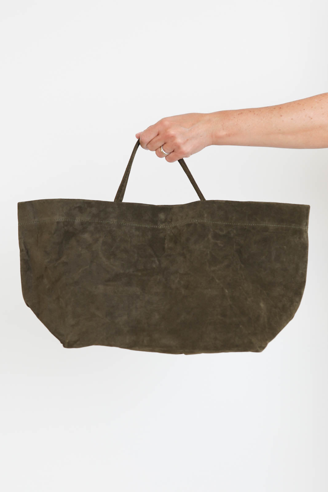 Zilla, Tasche Leather Basket in Oliva