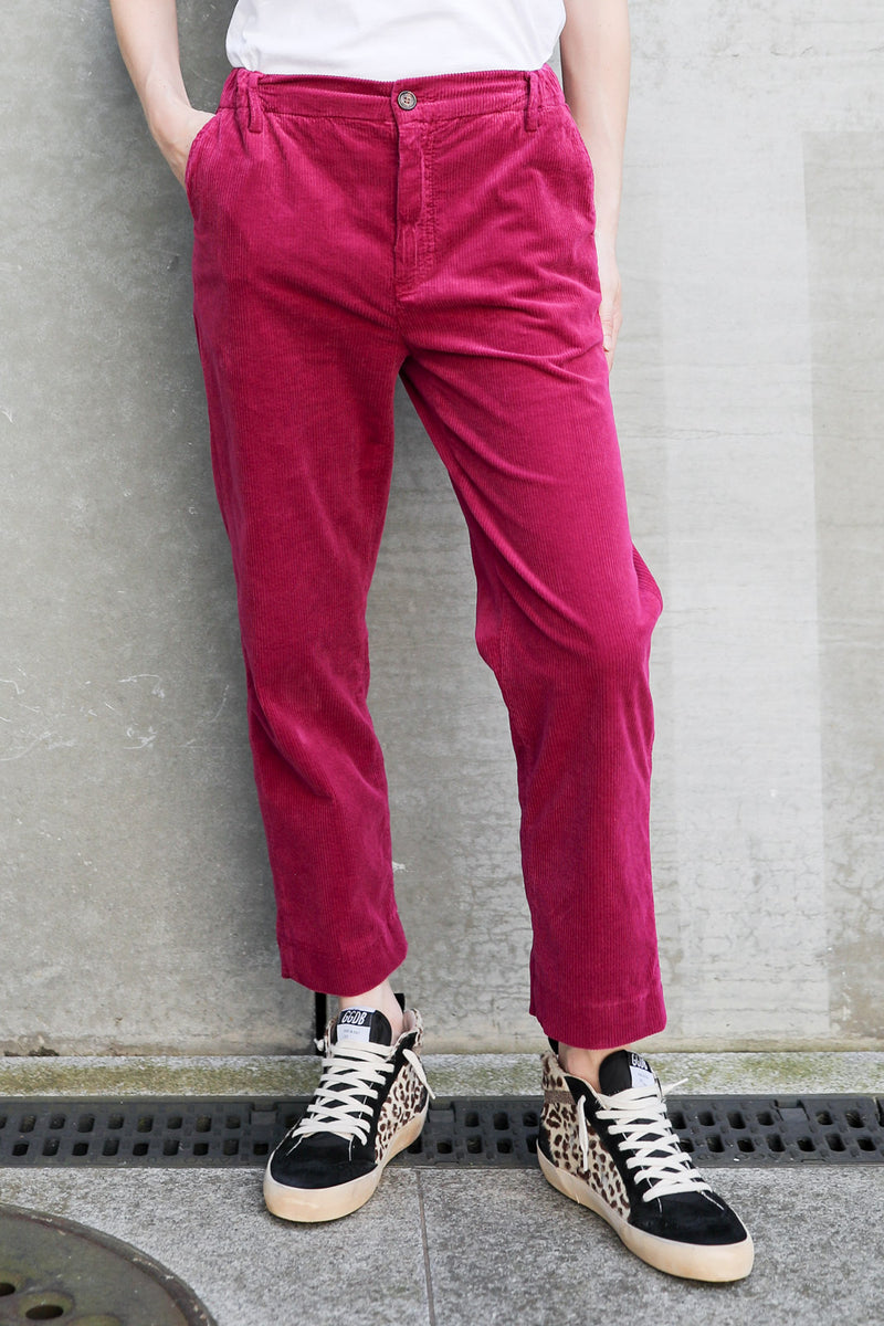 Hose Clyde aus Cord in Ruby