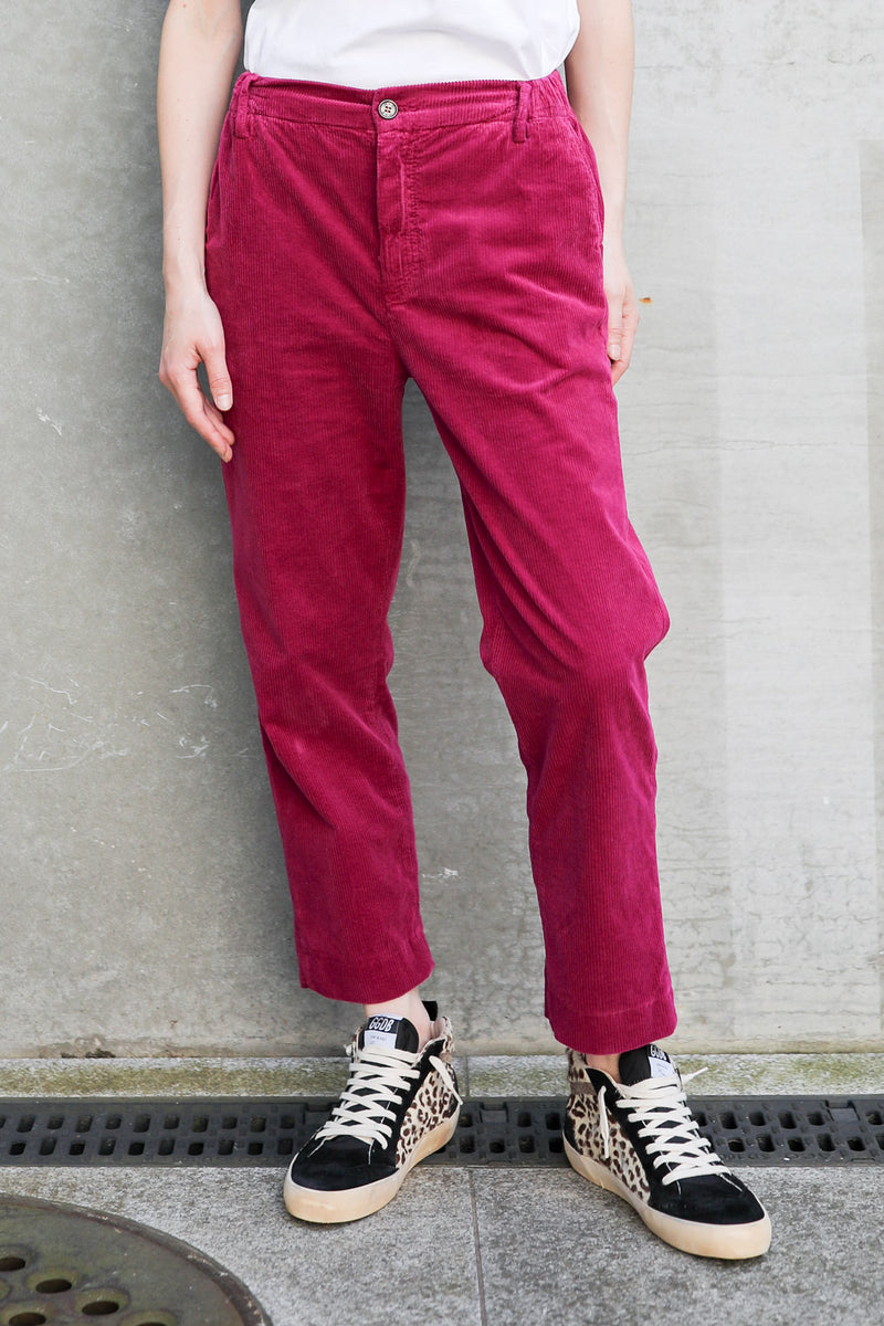 Hose Clyde aus Cord in Ruby
