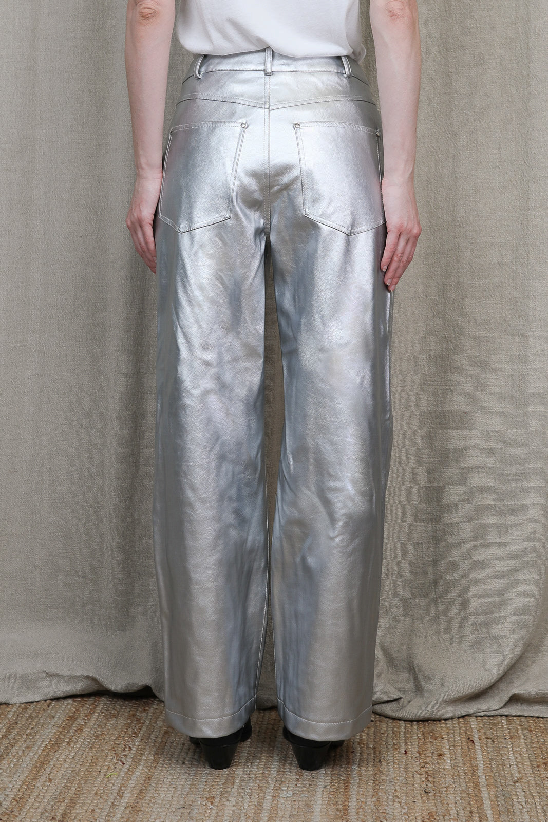 Hose Guillaume in Metallic Silver