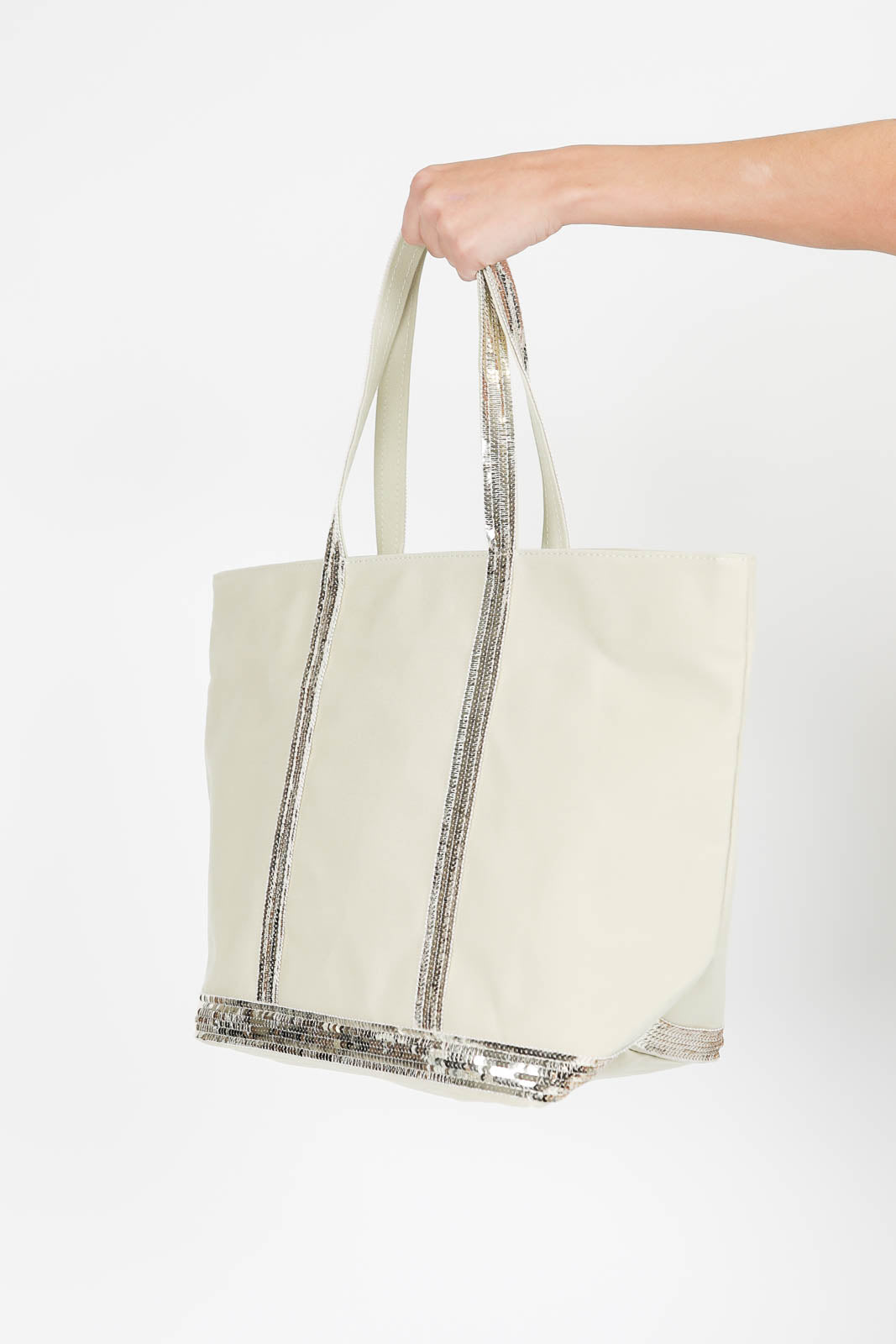 Tasche Cabas L in Tilleul/Blanc