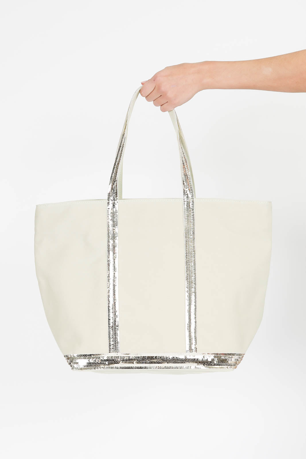 Tasche Cabas L in Tilleul/Blanc