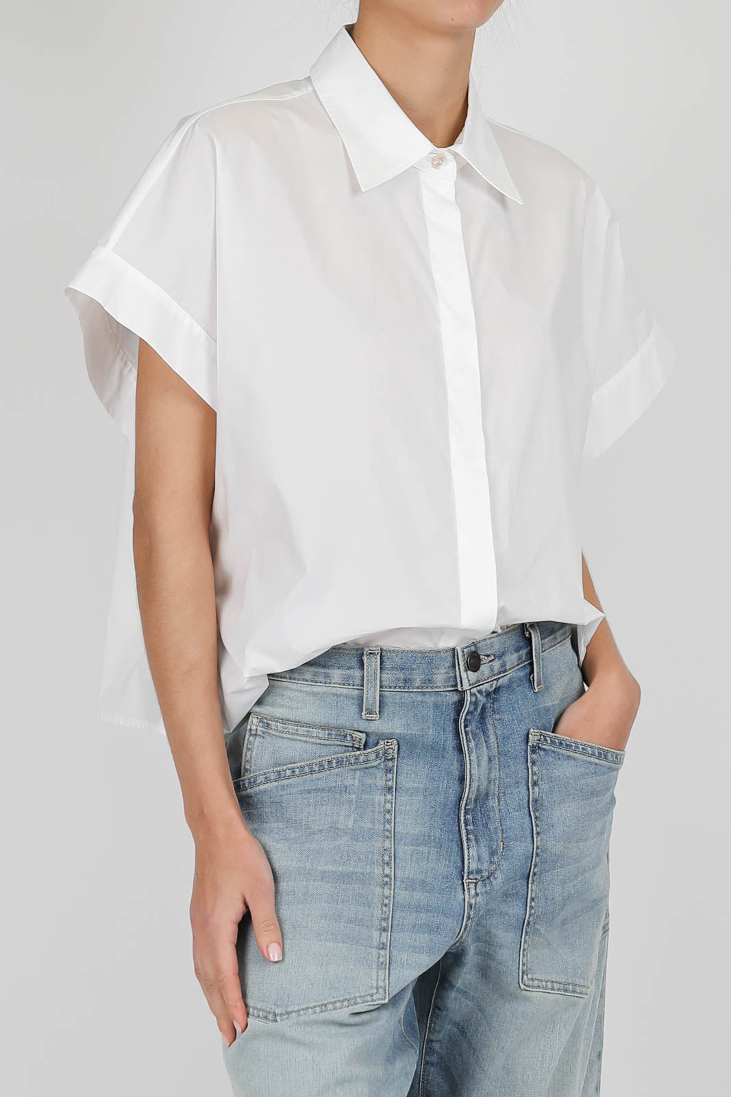 Bluse Boxy in Bianco