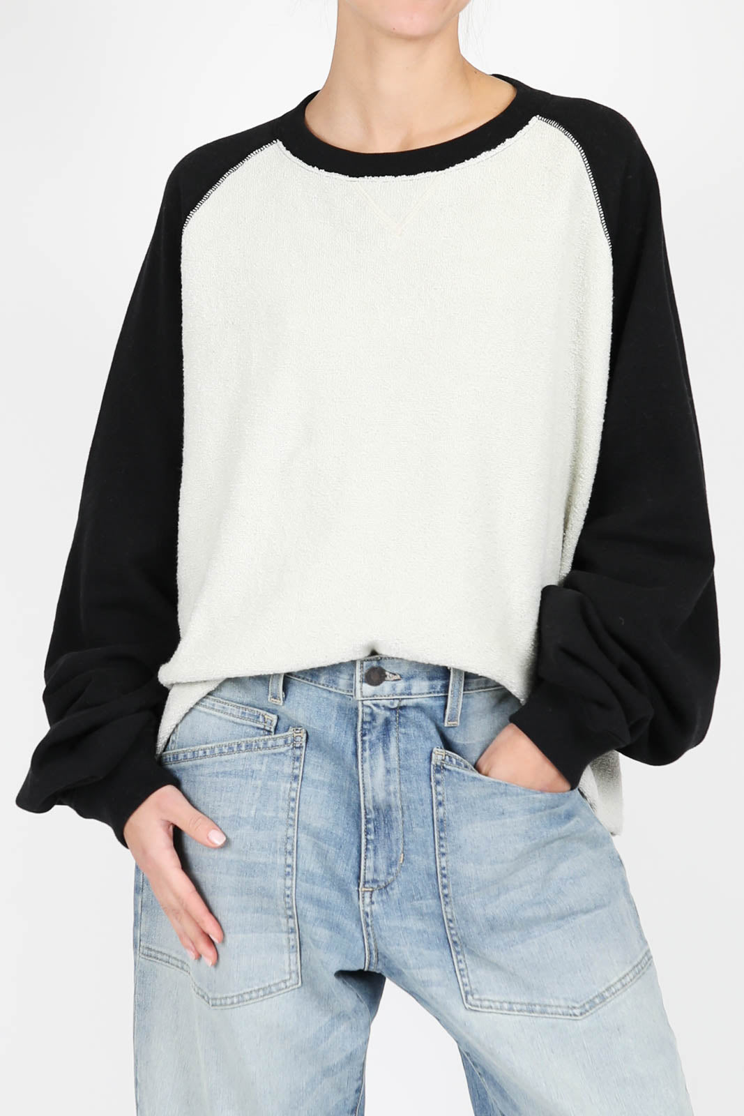 Pullover Two Tone in Cream/Black