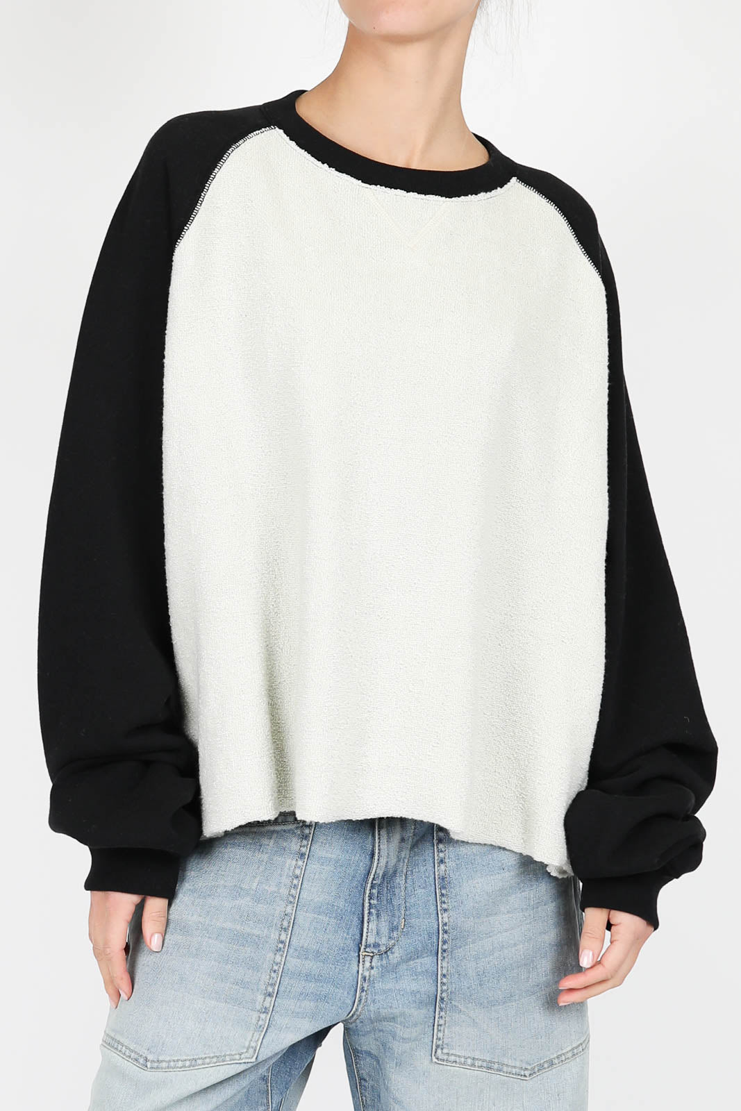 Pullover Two Tone in Cream/Black