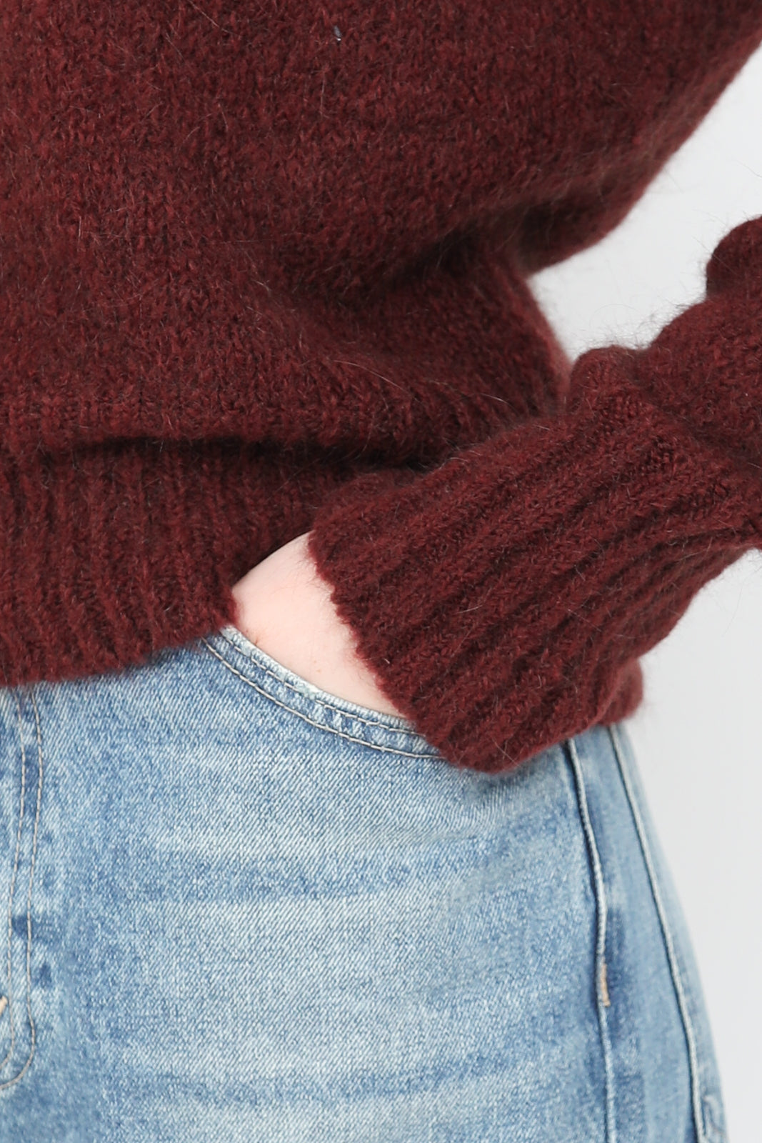 Pullover aus Mohair in Ruby