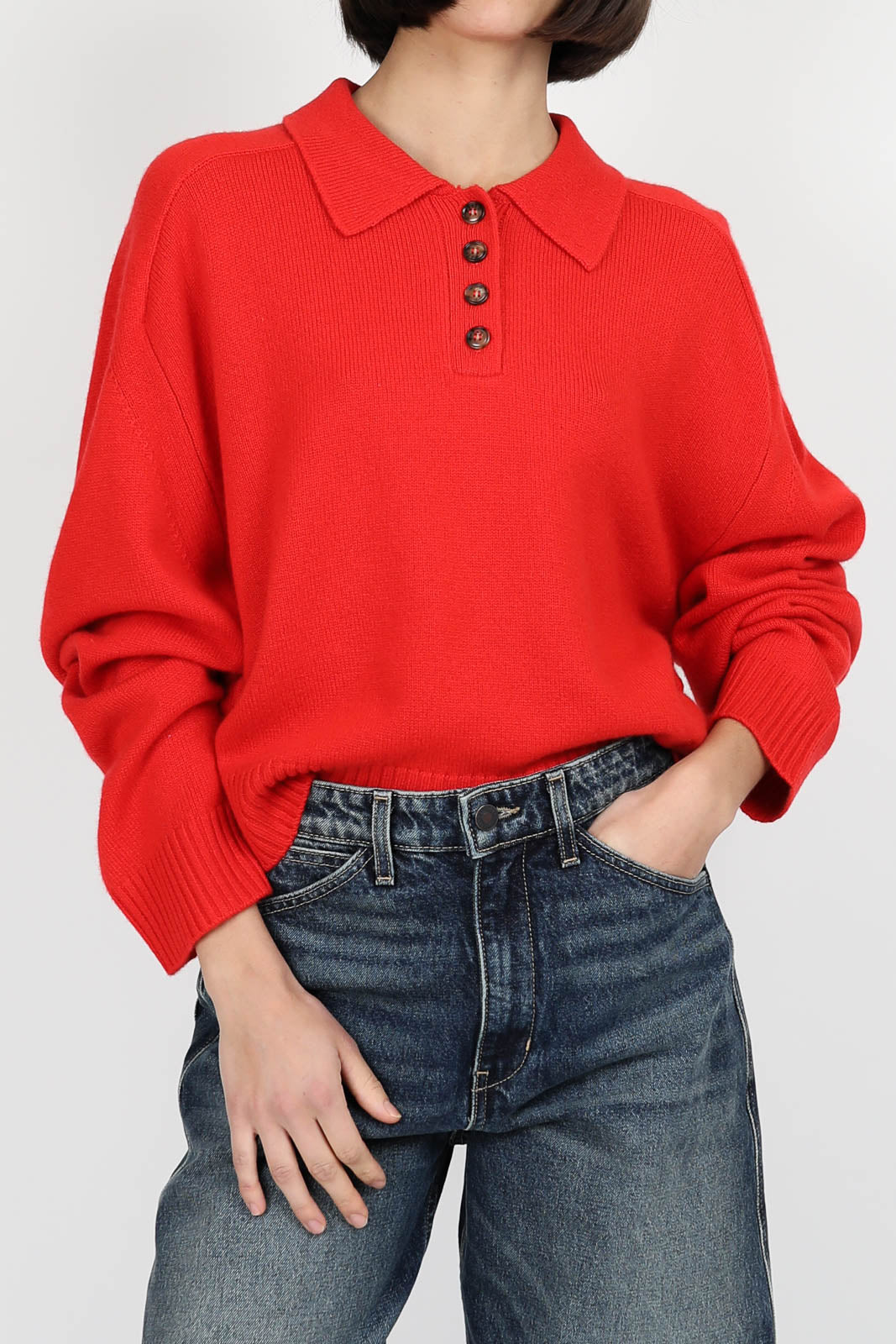 Pullover Polo Homere in Tomato