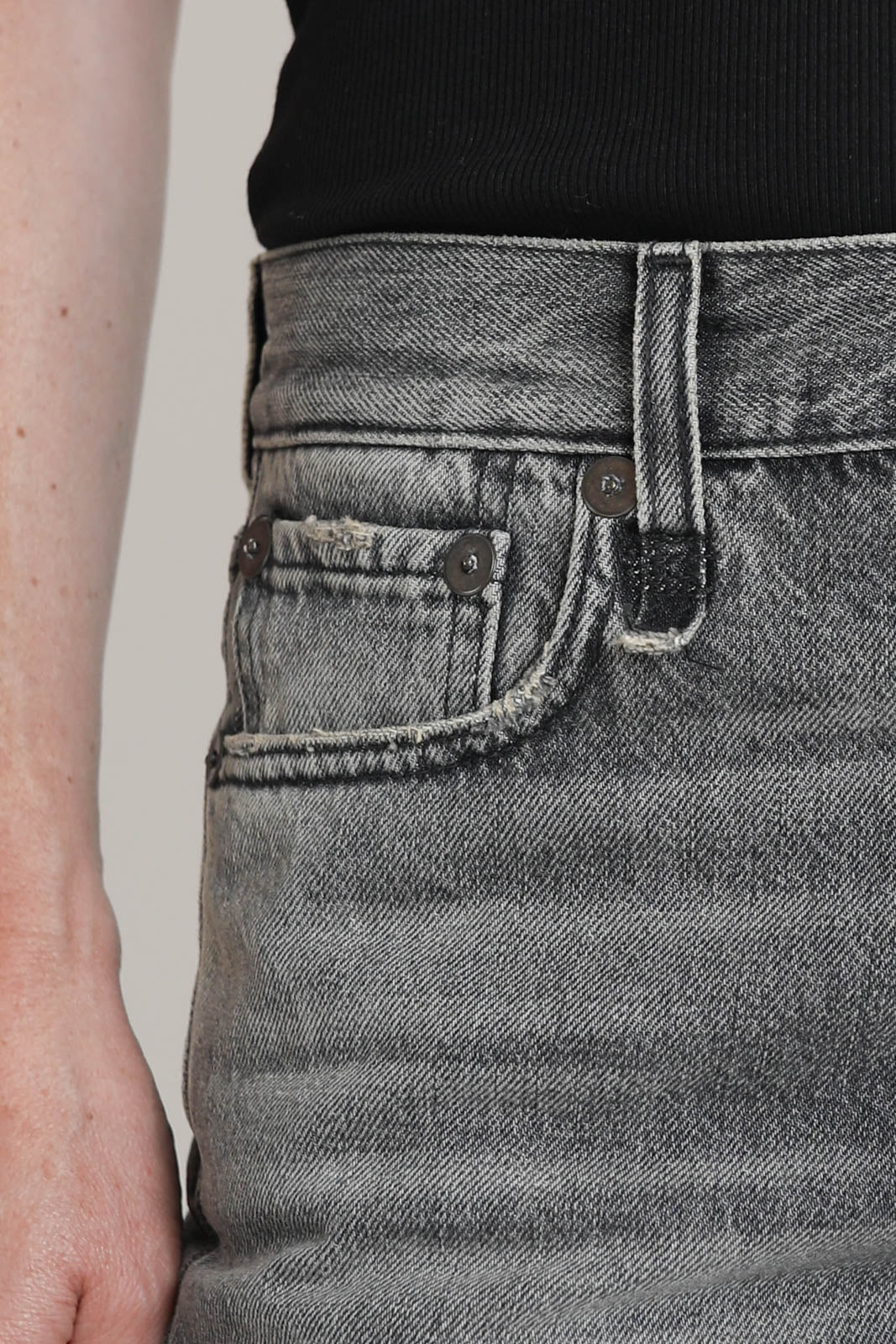 R13, Jeans Cuffed Romeo in Leyton Black
