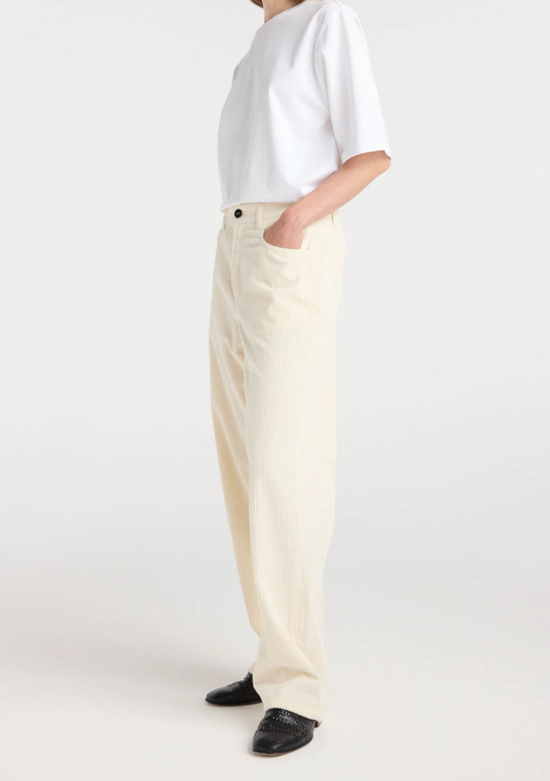 Hose aus Cord in Winter White