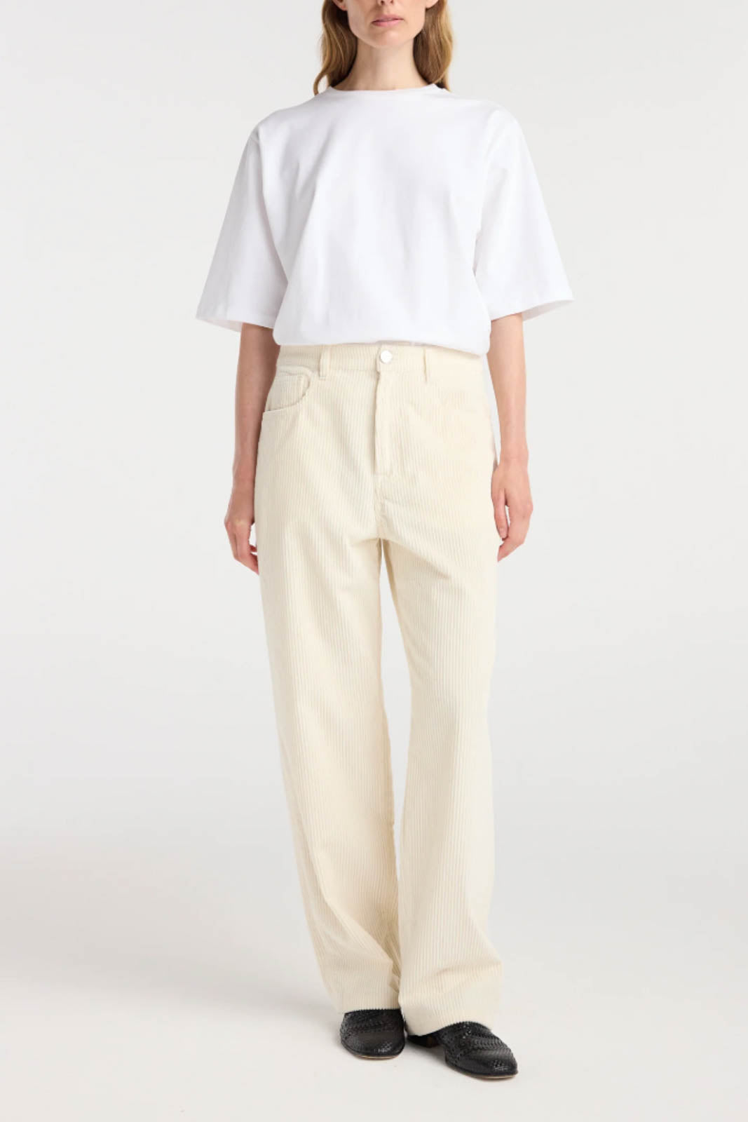 Hose aus Cord in Winter White