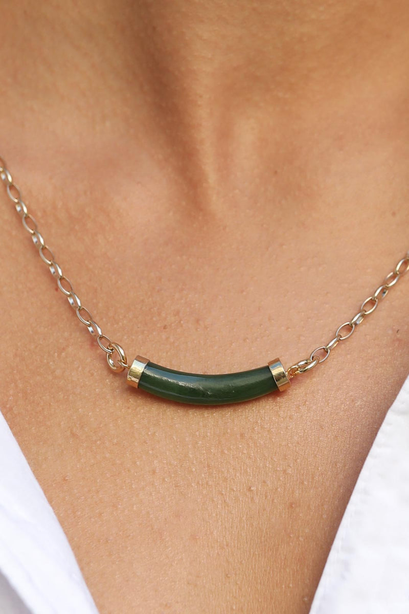 Halskette Jade Necklace in Grün