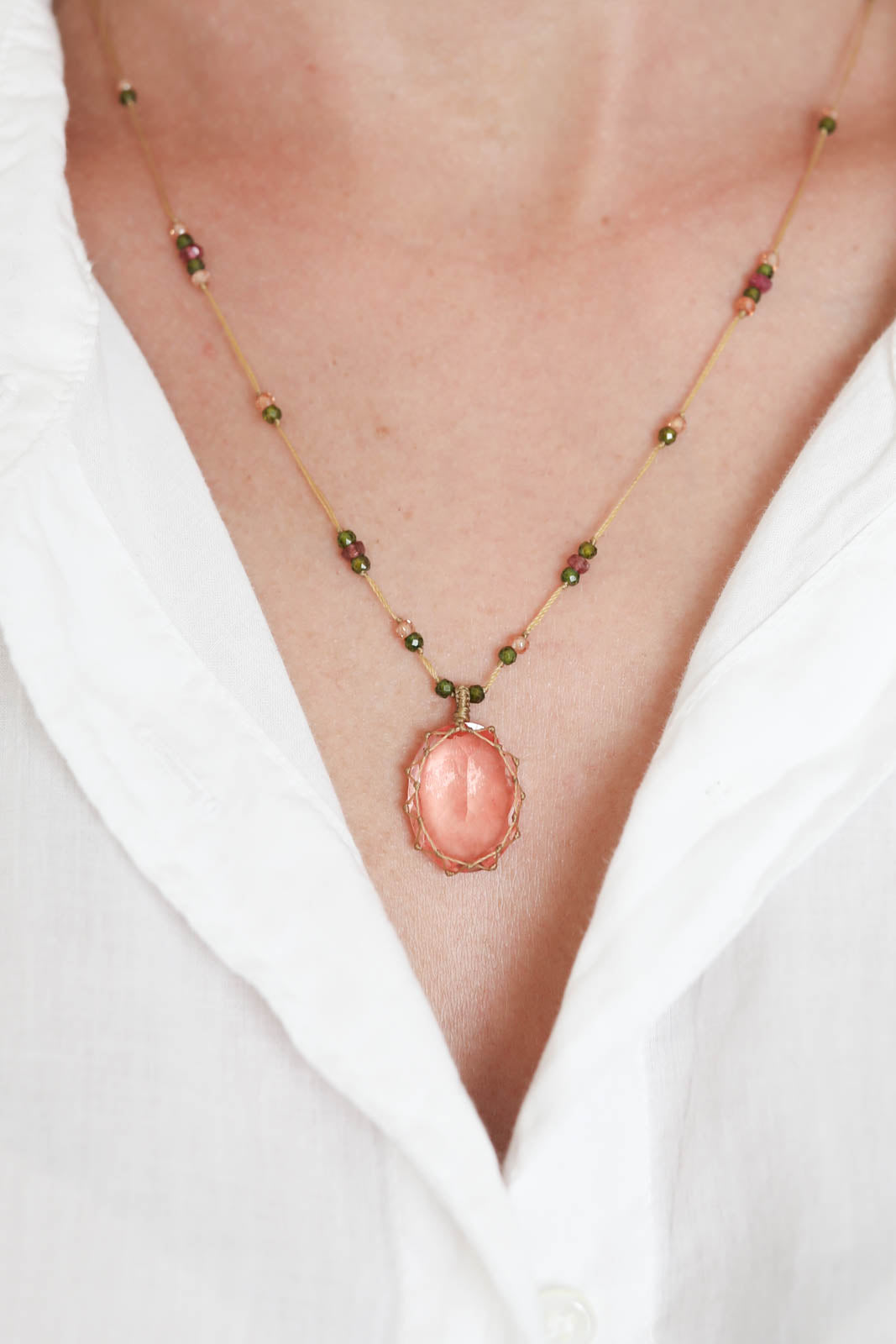 Sharing Bijoux, Halskette Tibet in Morganite Dublet