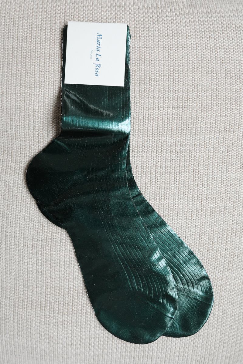 Socken One Ribbed Laminated in Forest
