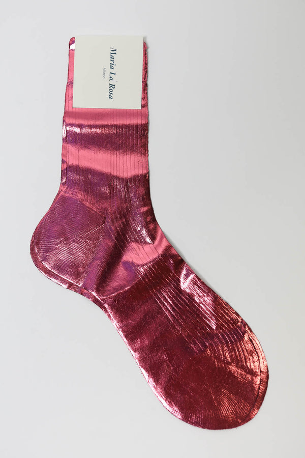Socken One Ribbed Laminated in Rosa Antico