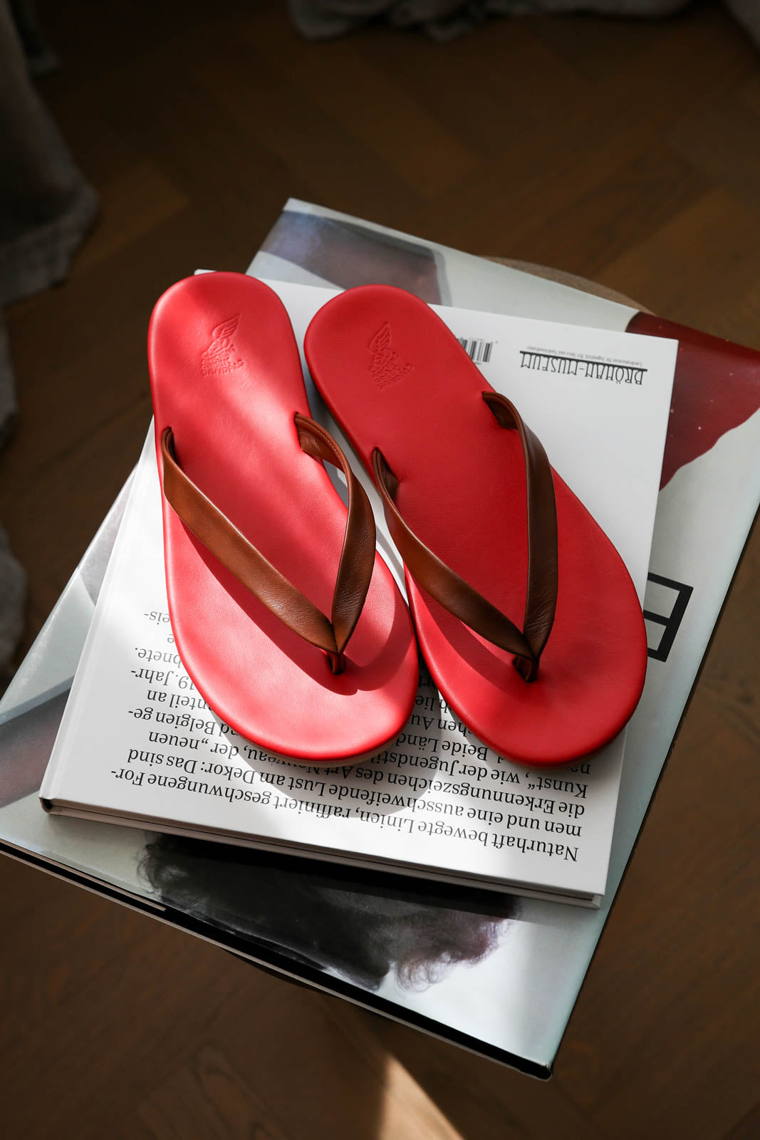 Ancient Greek Sandals, Saionara Sandals in Cotto/Red