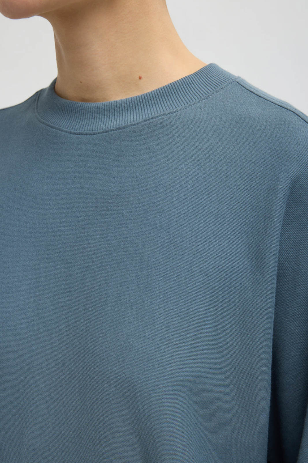 Tibi, Sweatshirt Light Weight in Blue Grey