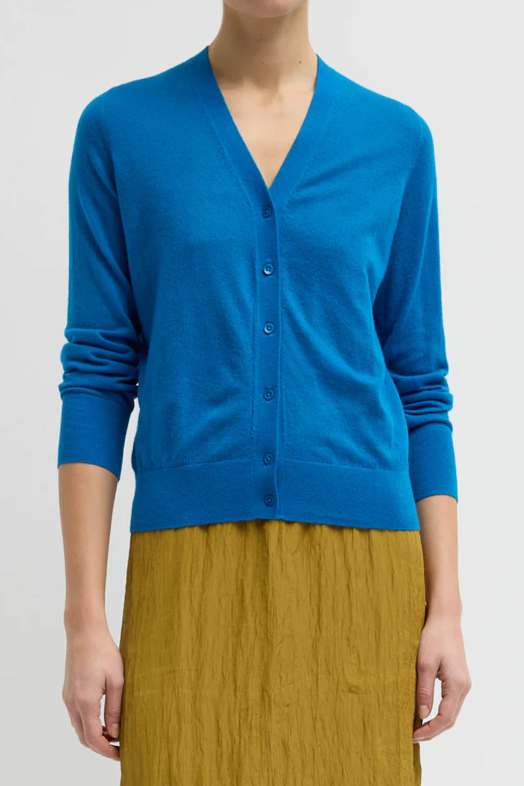 Tibi, Cardigan Shrunken in Bright Blue