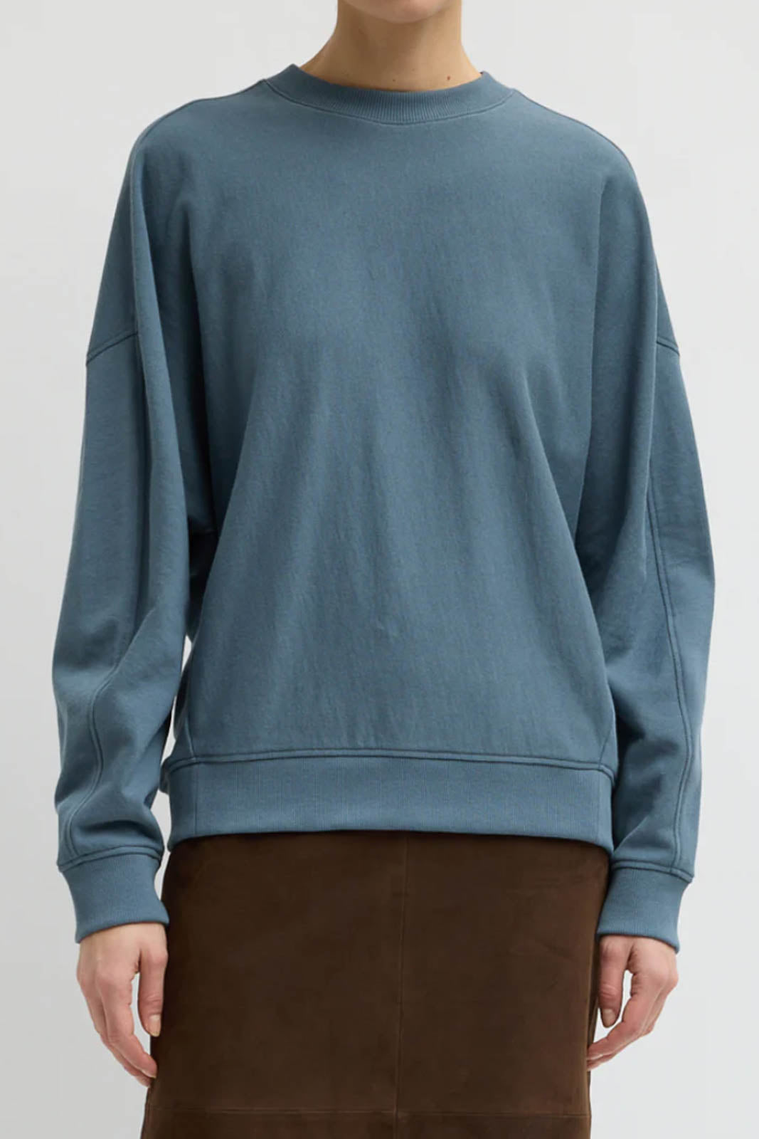 Tibi, Sweatshirt Light Weight in Blue Grey