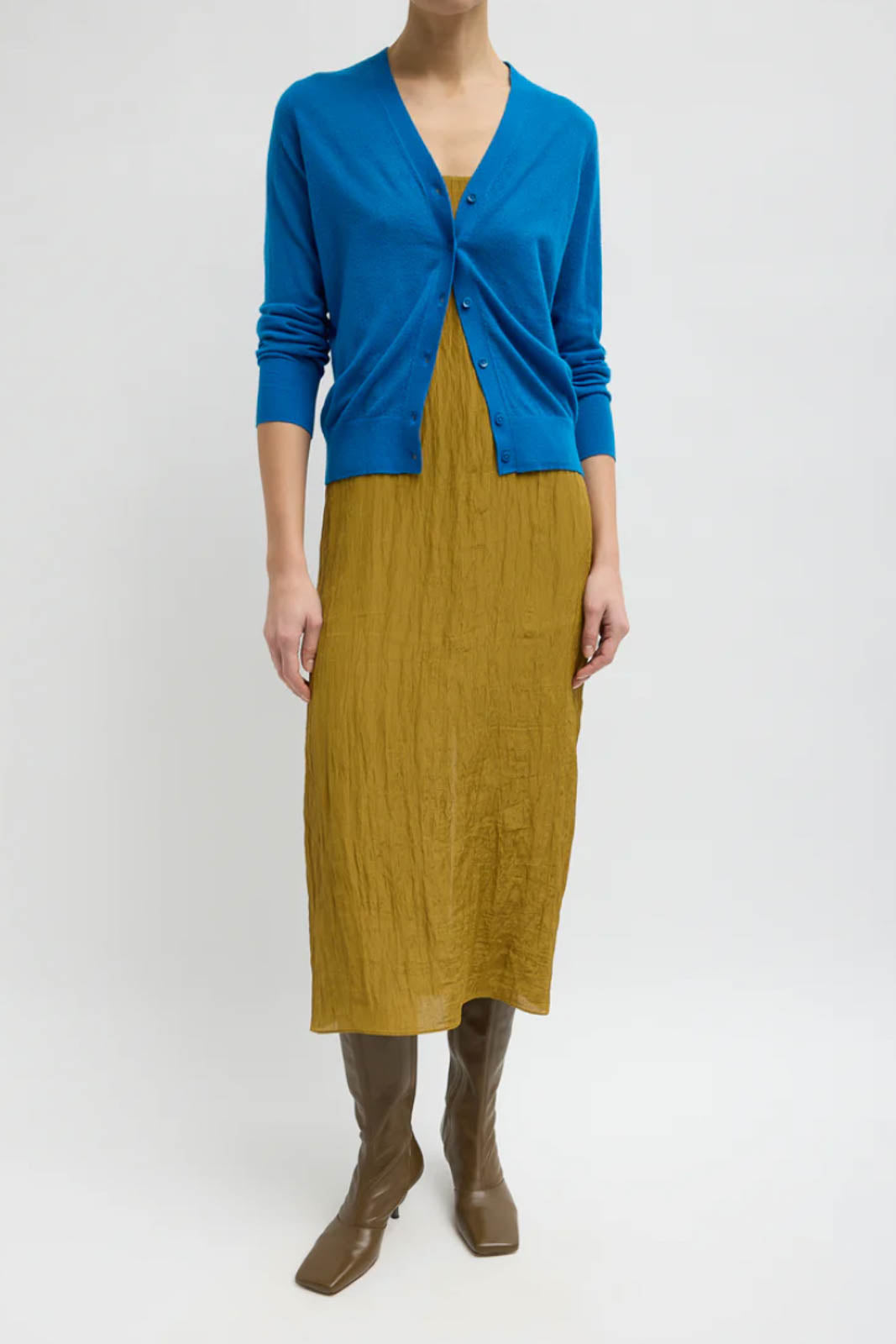 Tibi, Cardigan Shrunken in Bright Blue