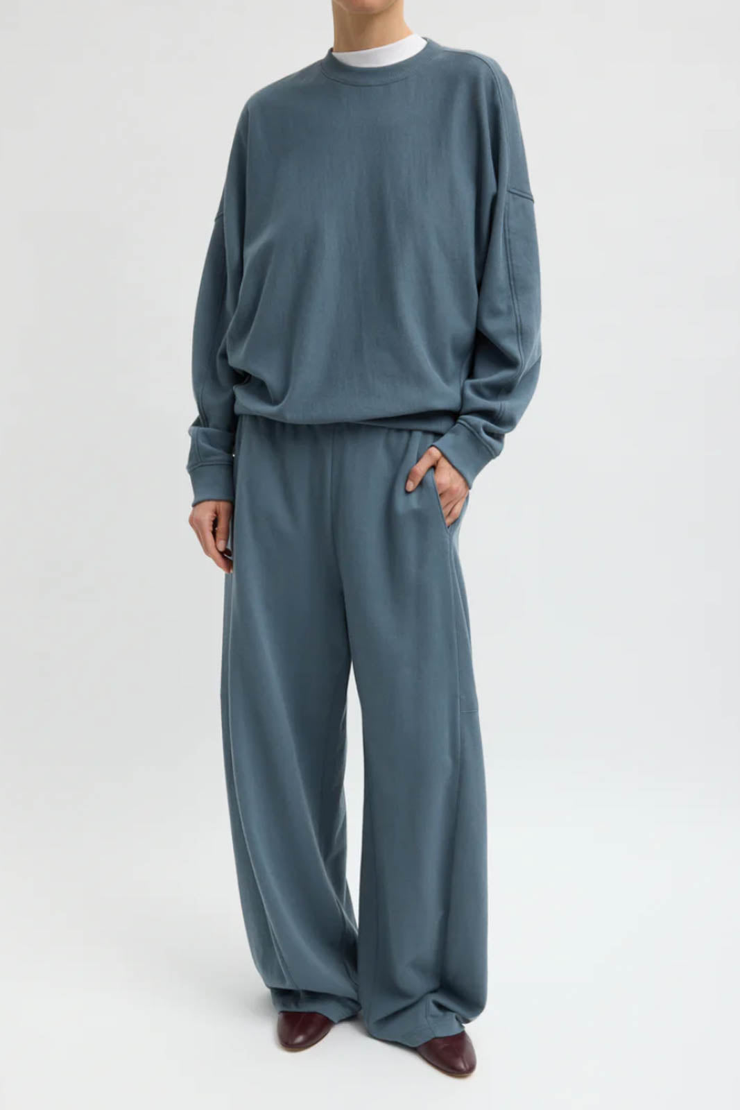 Tibi, Sweatshirt Light Weight in Blue Grey