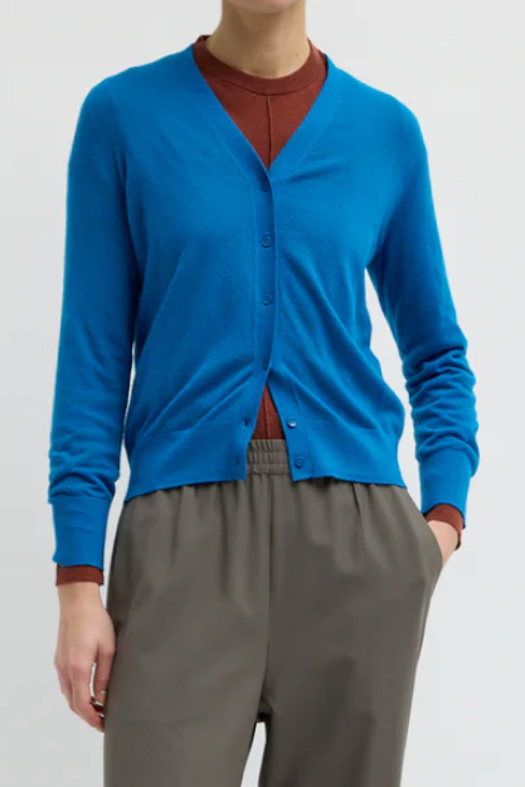 Tibi, Cardigan Shrunken in Bright Blue