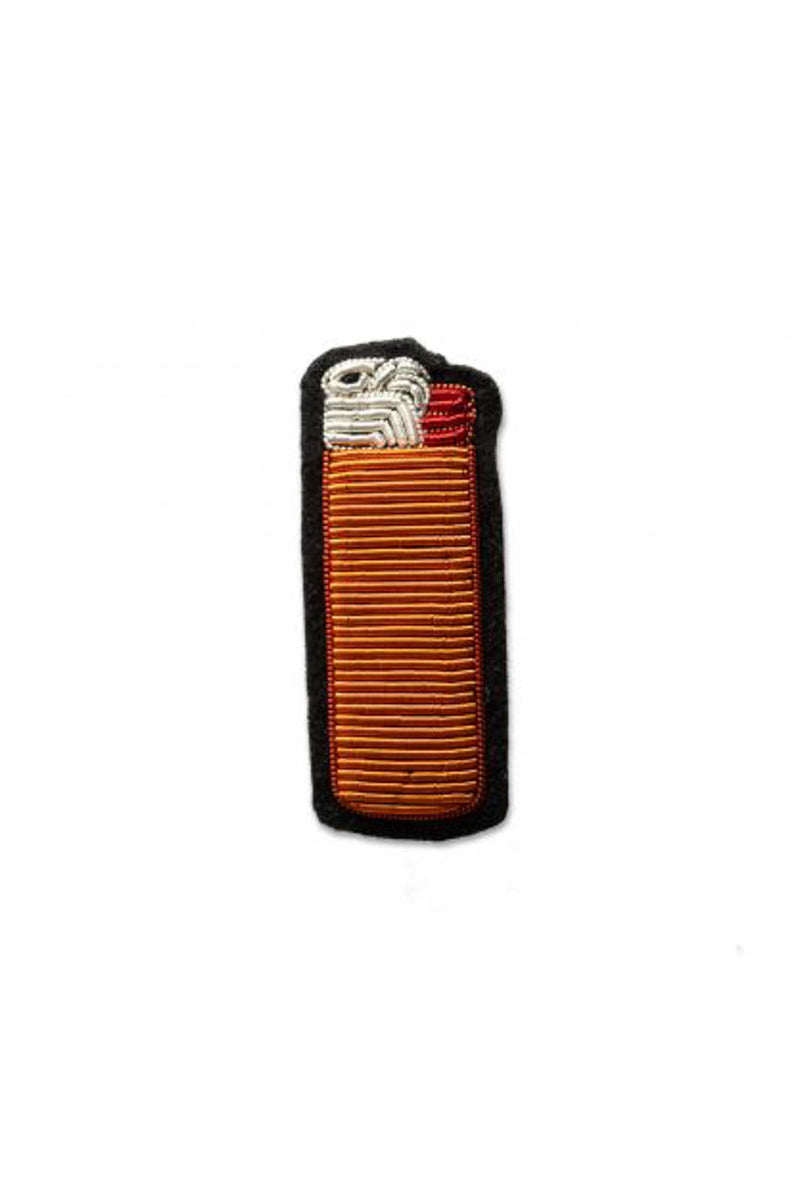Brosche BIC Feuerzeug in Orange/Rot