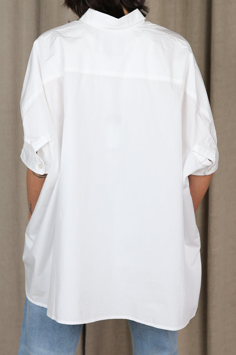 Bluse Oversized Boxy in Weiss