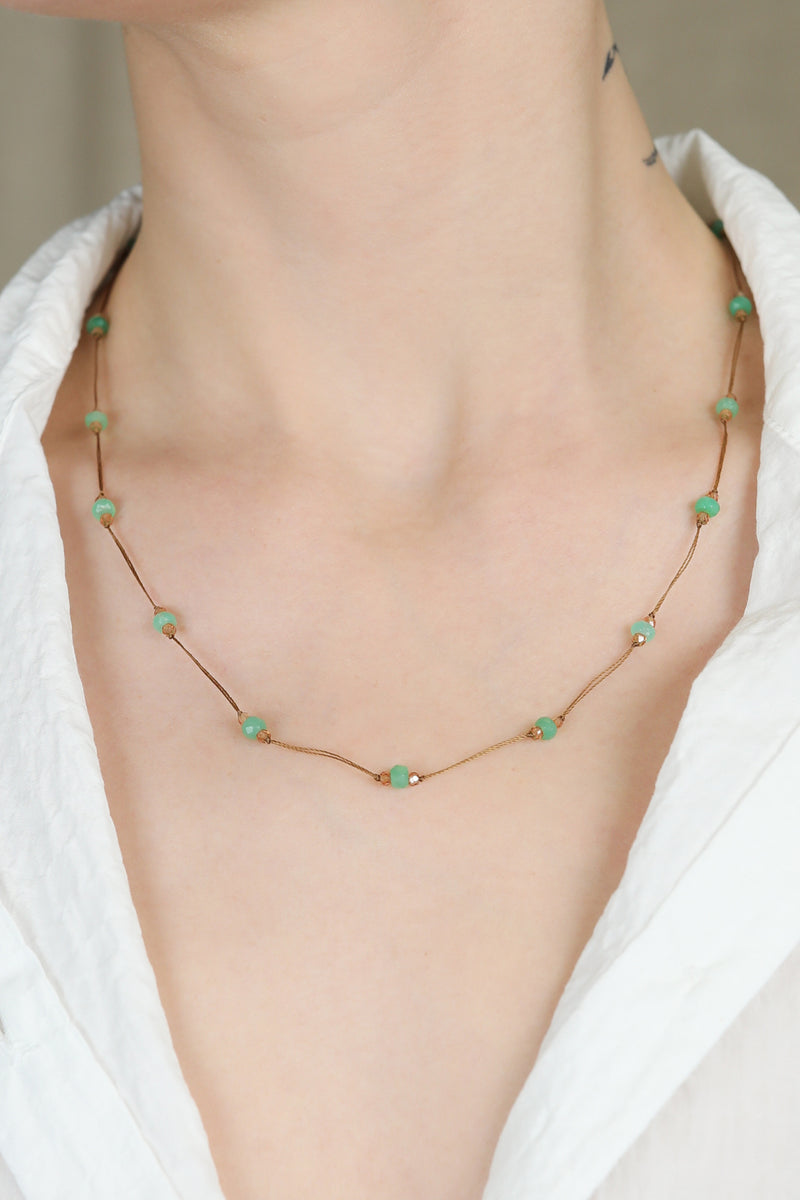 Armband / Halskette Loopy in Chrysoprase