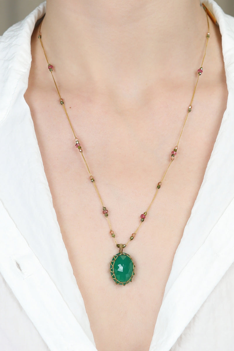 Halskette Tibet in Onyx Green