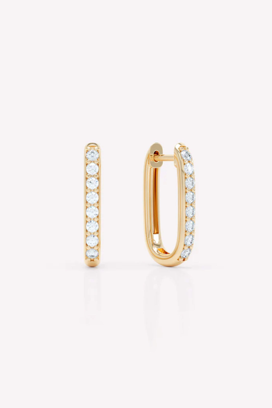 Allday Huggies earrings with diamonds in yellow gold