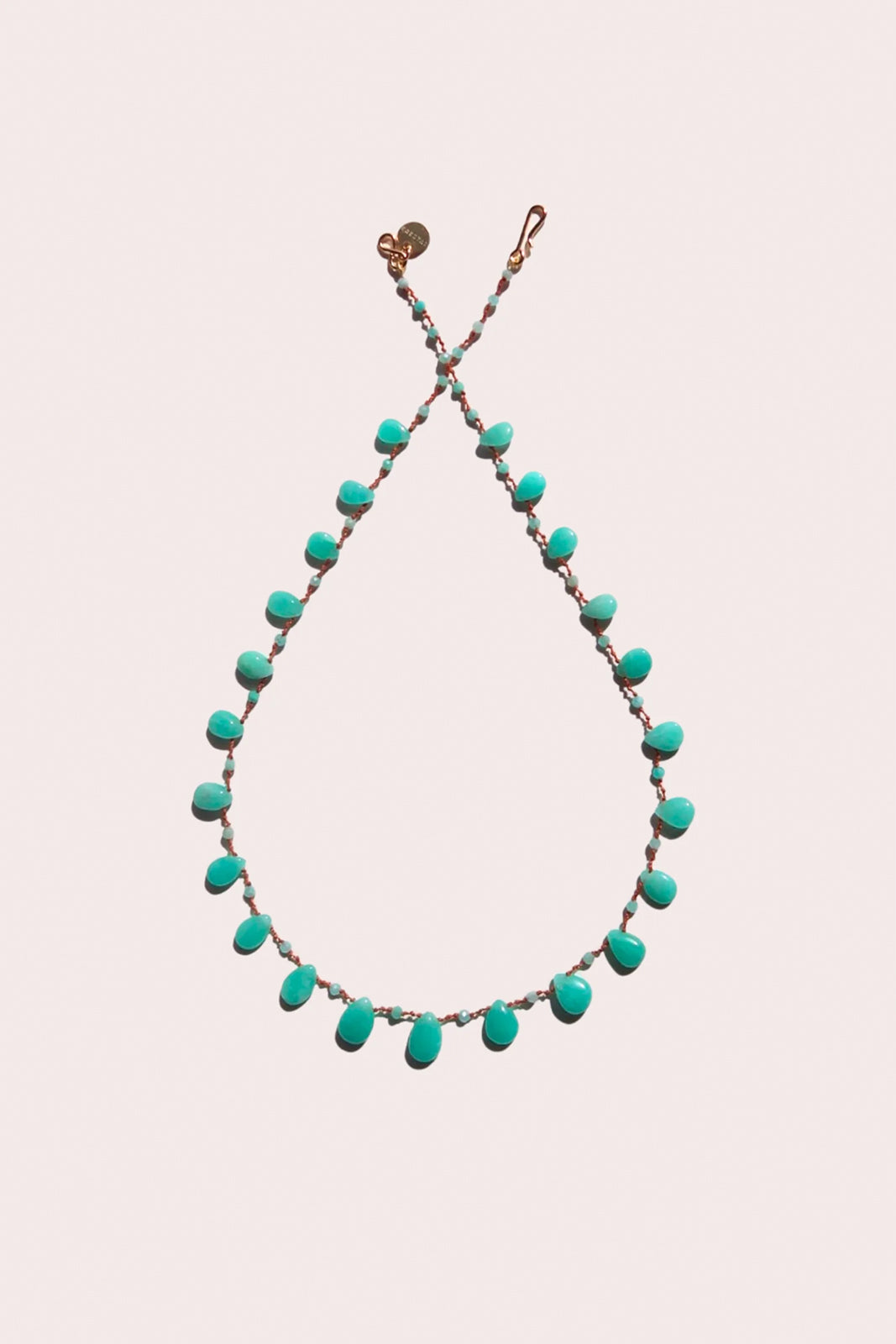 Beetle necklace with stones in amazonite