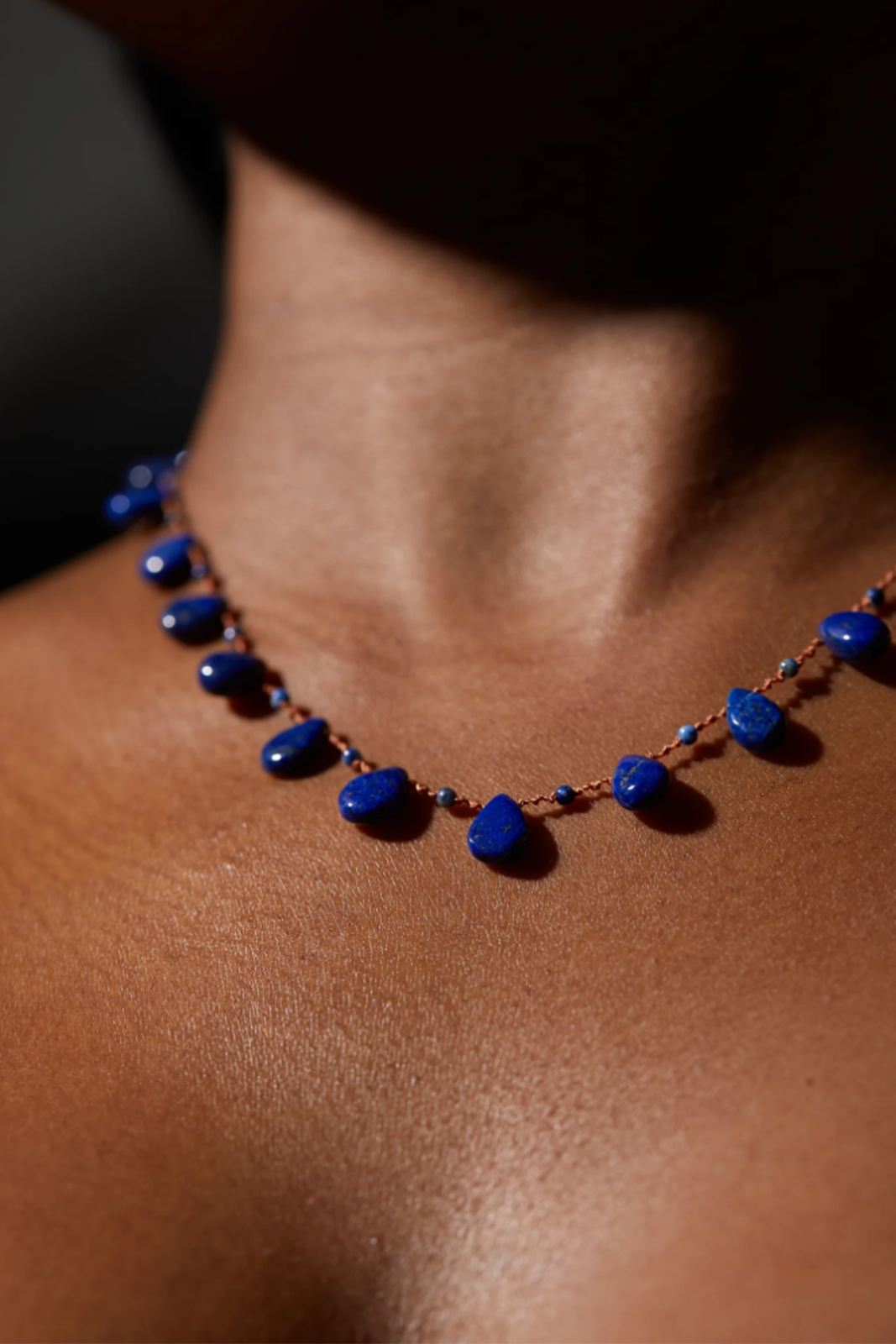 Necklace Canyon with stones in Lapis Lazuli Naturel