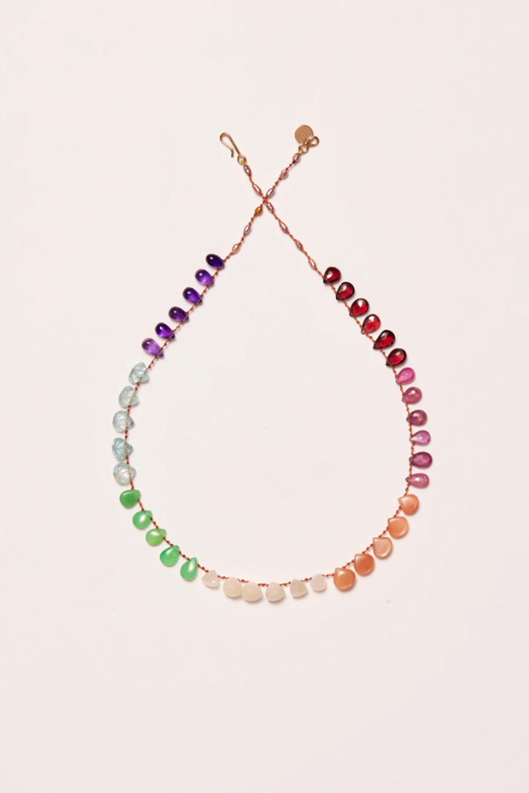 Rainbow necklace with multicolor stones