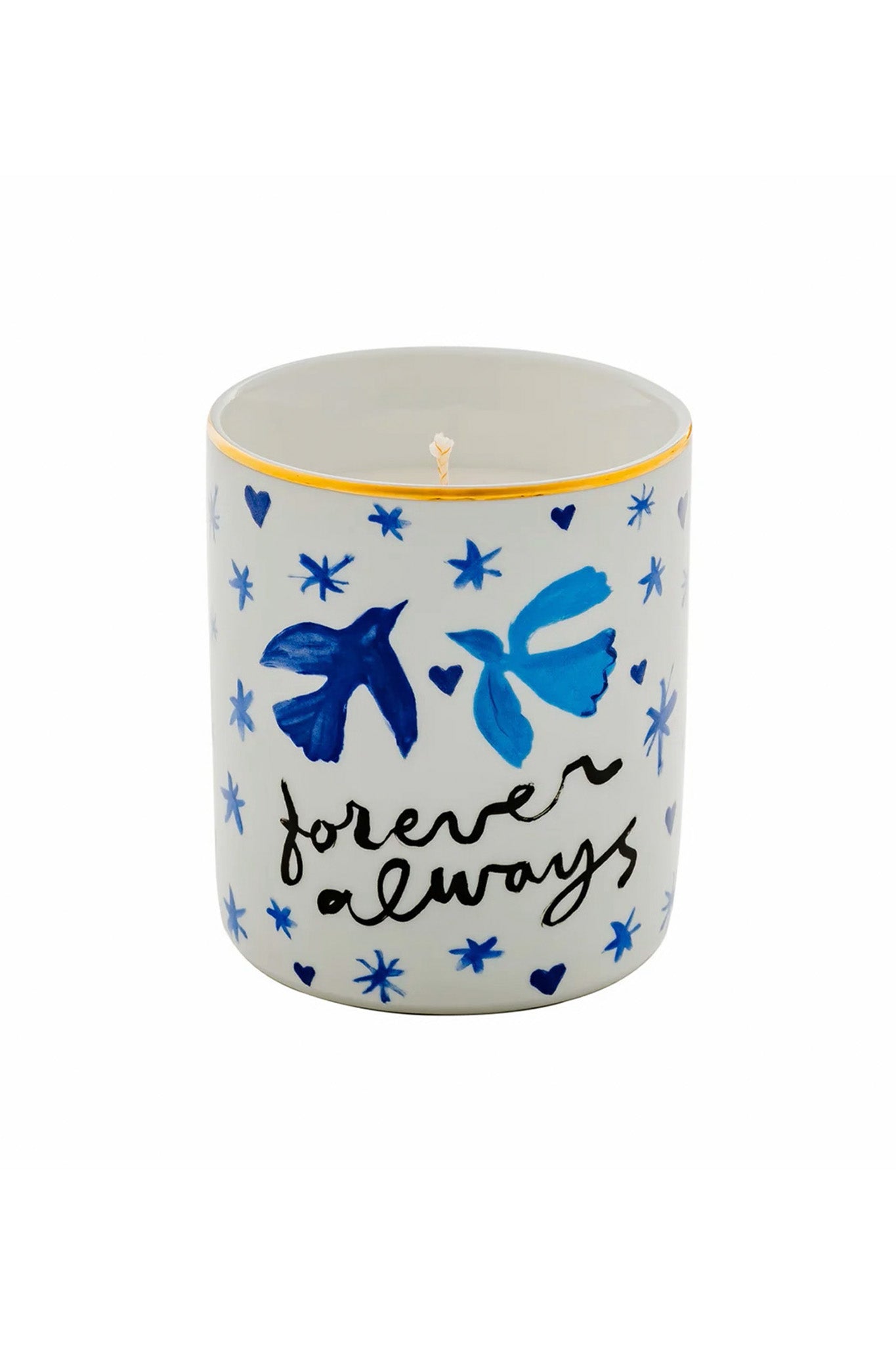 Forever Always candle in white/blue