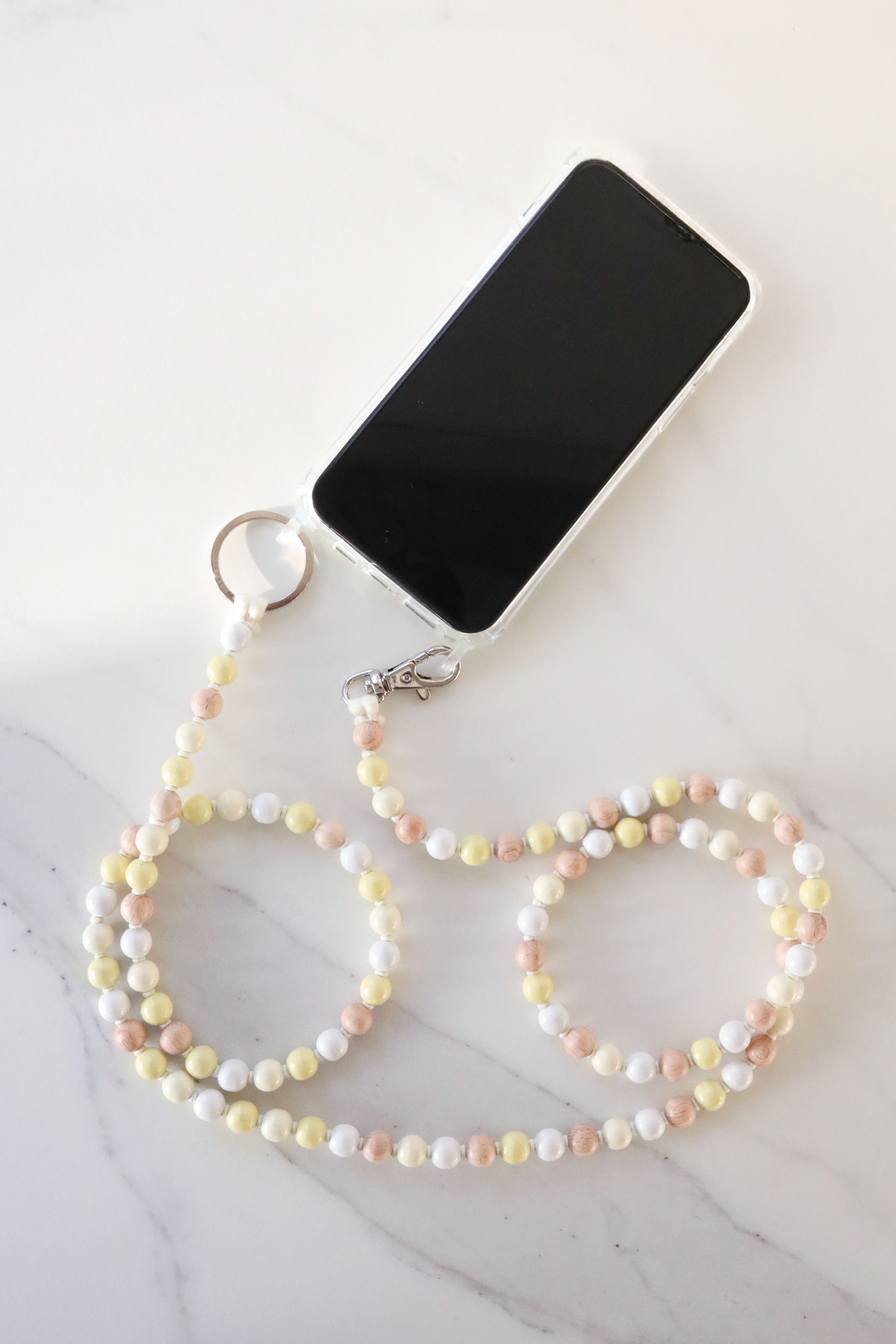 Cell phone chain in Whitemix