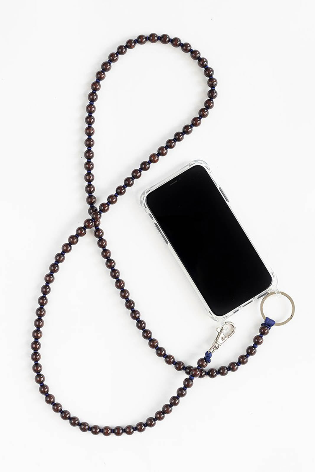 Cell phone chain in brown/dark blue