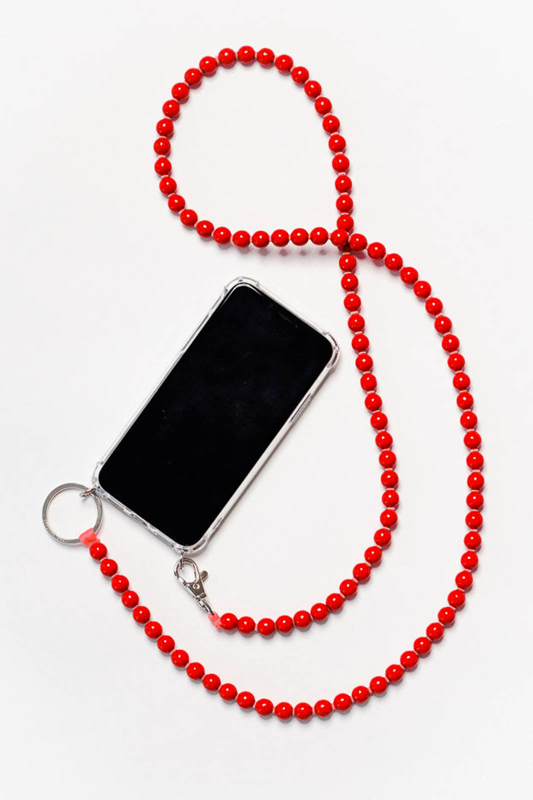 Cell phone chain in red/red