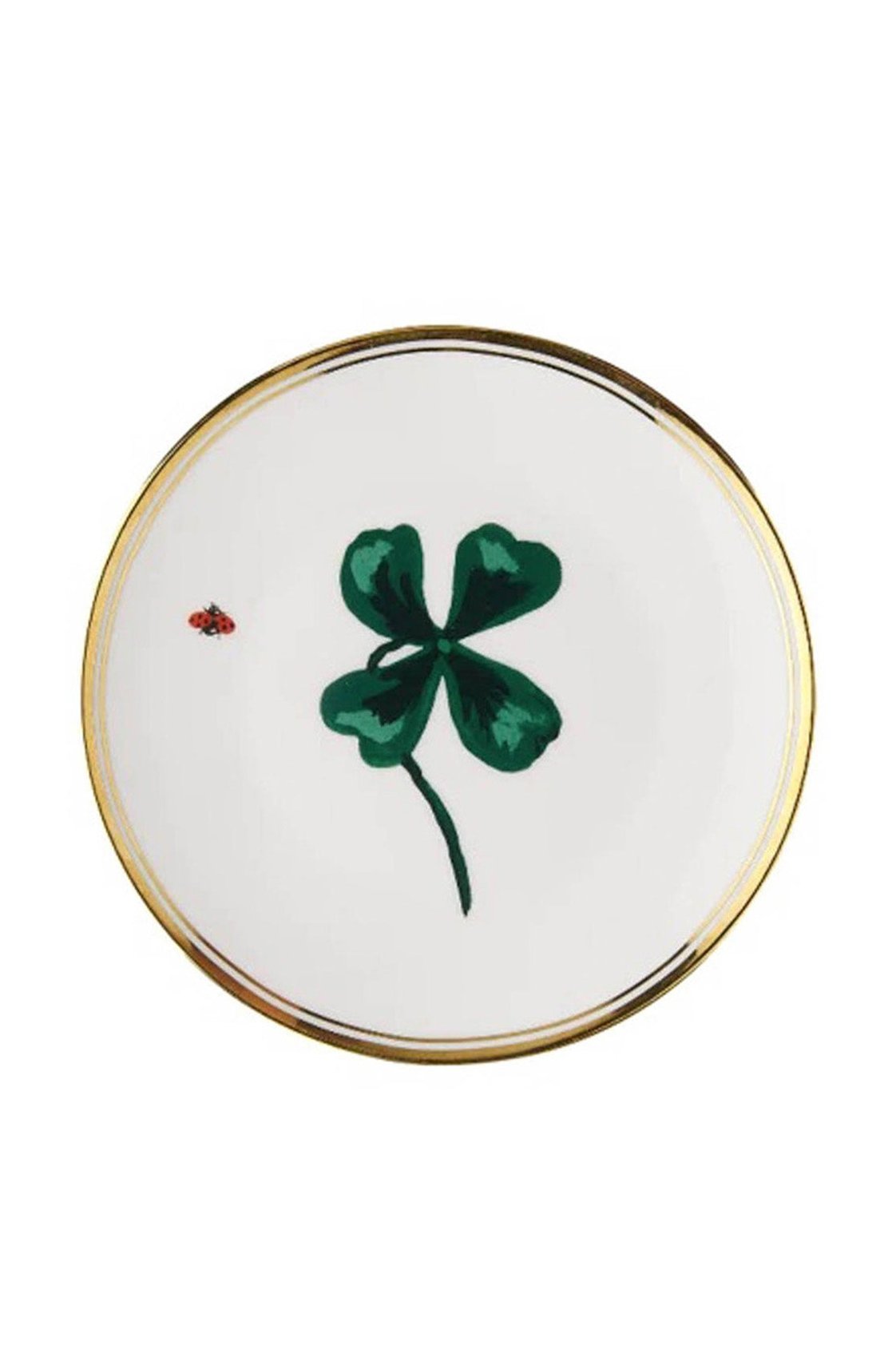 Cloverleaf & Ladybird plate in white/green/red