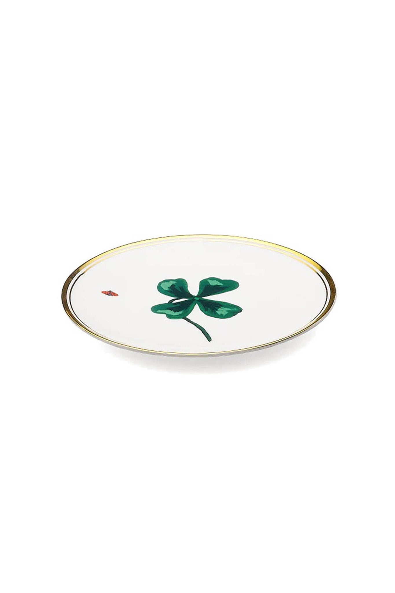 Cloverleaf & Ladybird plate in white/green/red