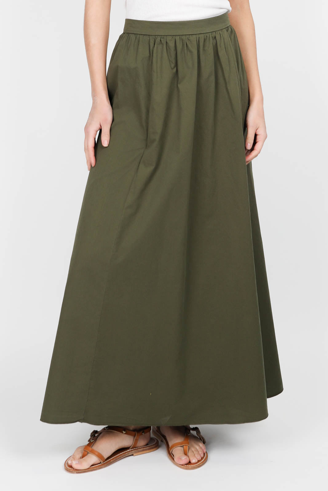 Skirt made of cotton in khaki