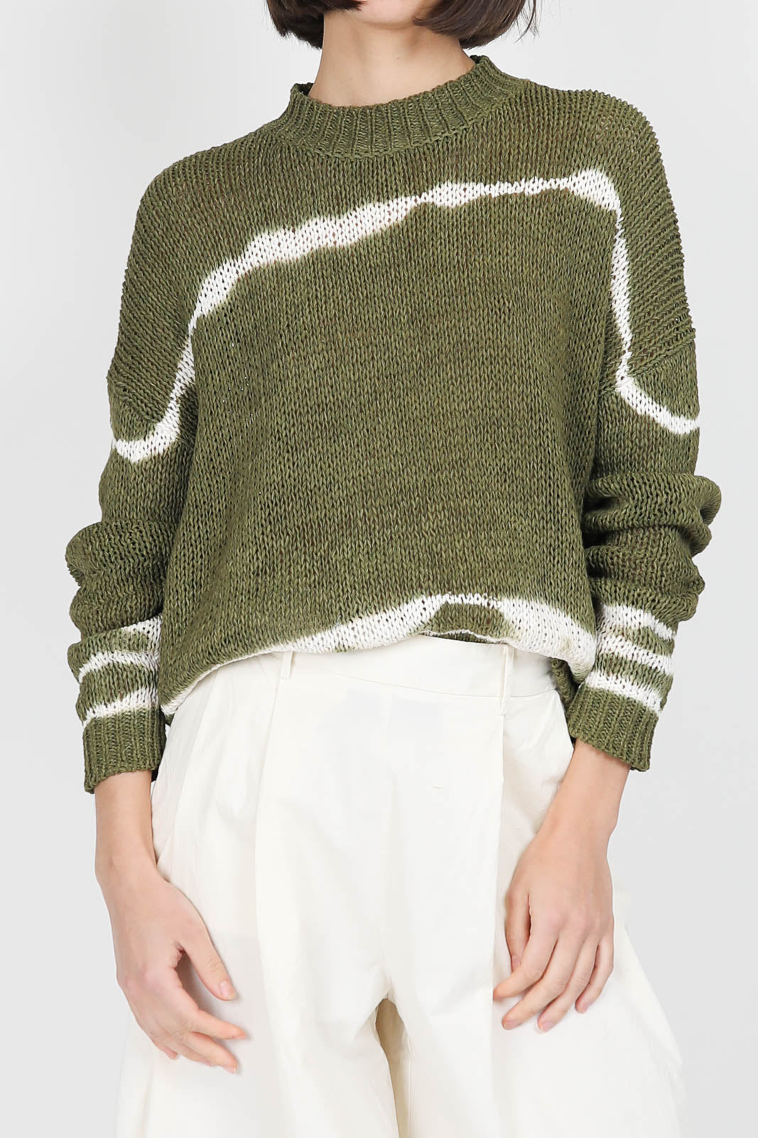 Girocollo sweater in Militare