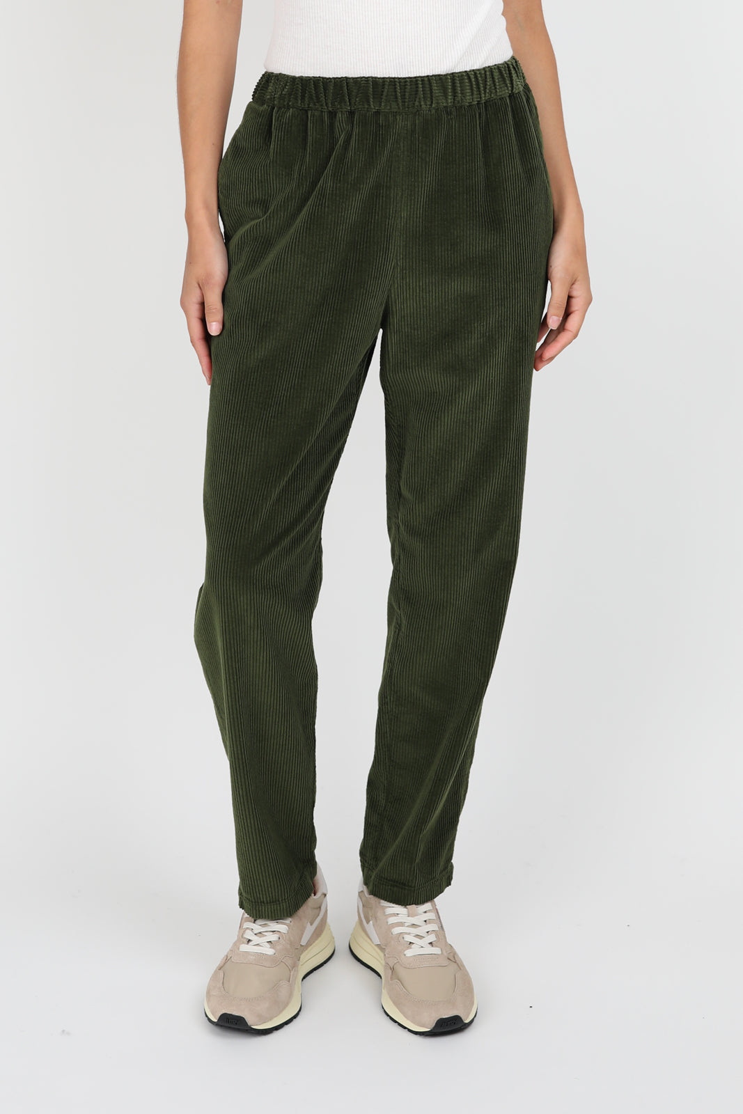 Cotton pants in khaki