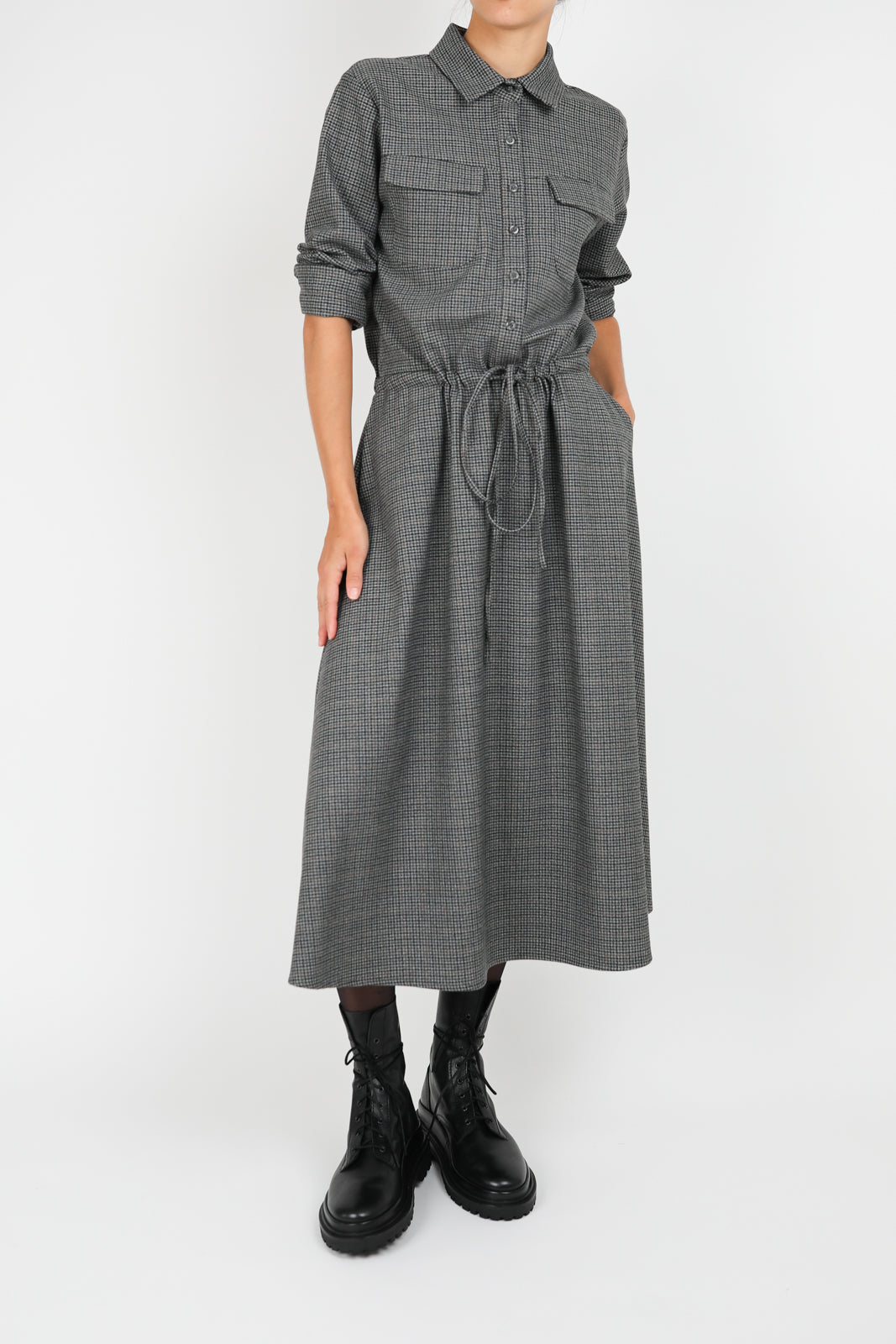 Olga dress in Boria check gray