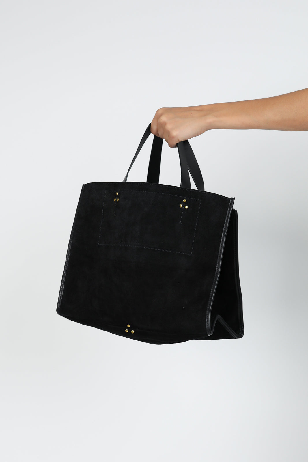 Bag Leon M in Noir Split Suede