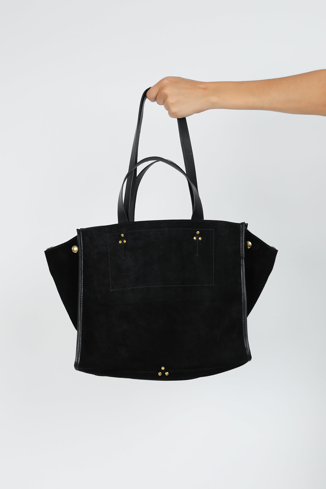 Bag Leon M in Noir Split Suede