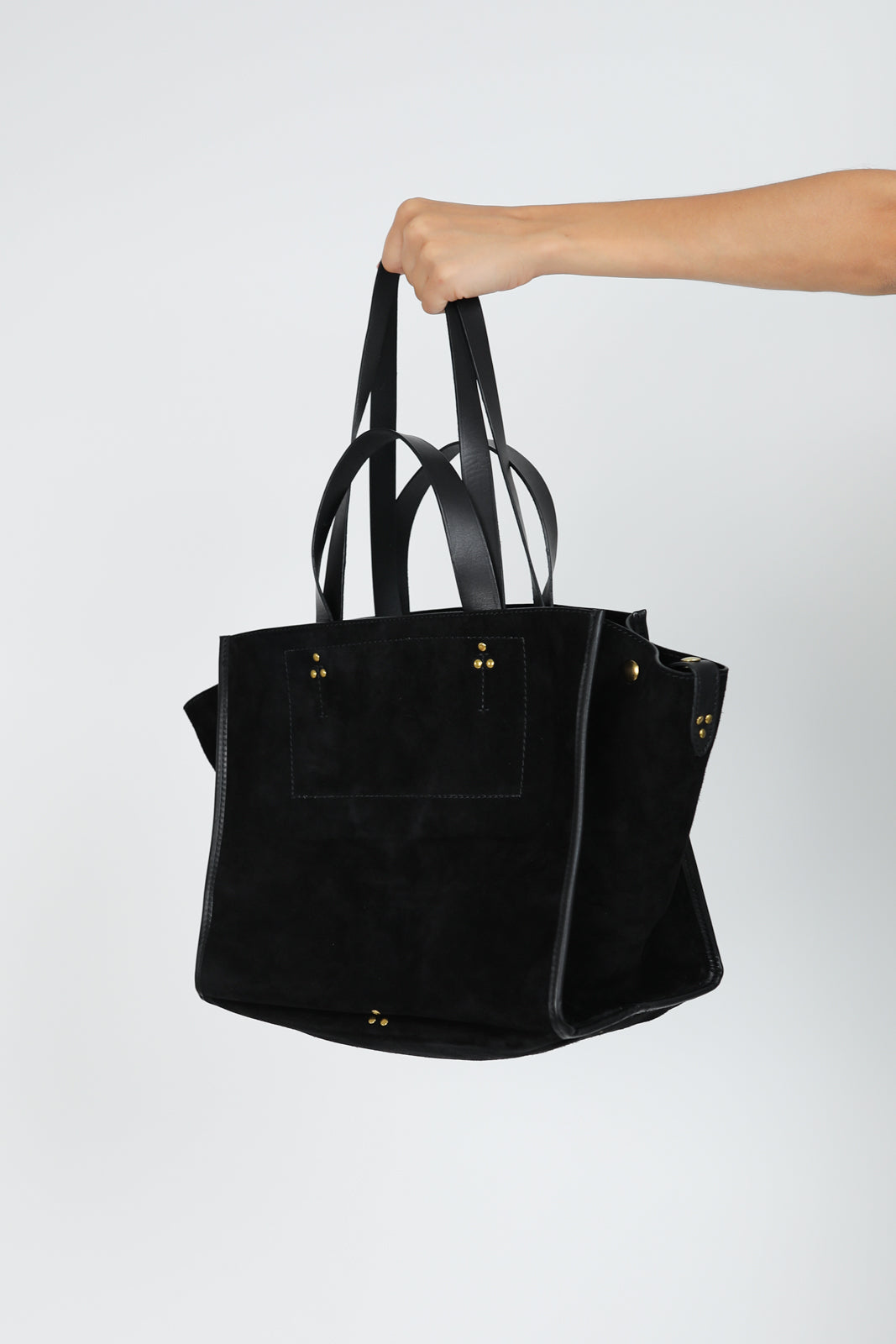 Bag Leon M in Noir Split Suede